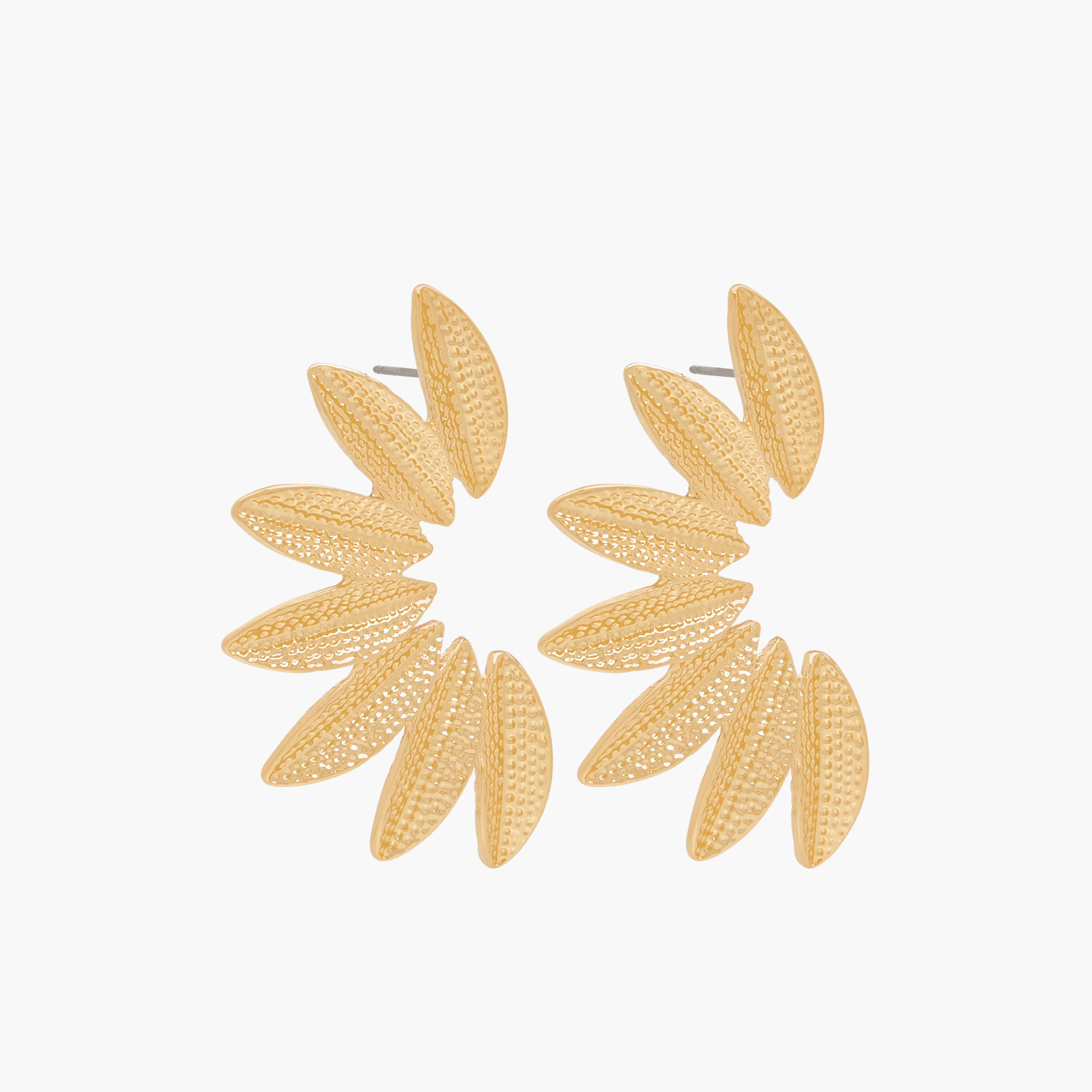 حلق بتلات ميتاليك بمكبس إغلاق خلفي-women-watchesandjewellery-jewellery-earrings-image-2