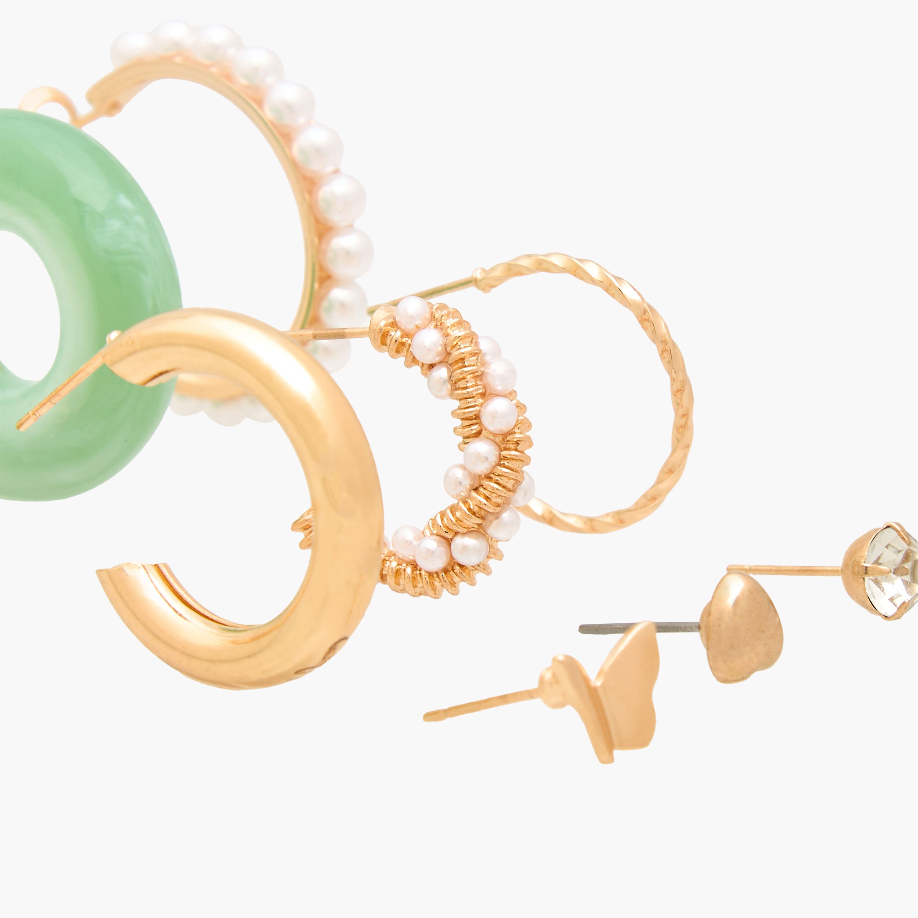 Pack of 9 Metal Assorted Earrings with Pushback Closure-women-watchesandjewellery-jewellery-earrings-image-3
