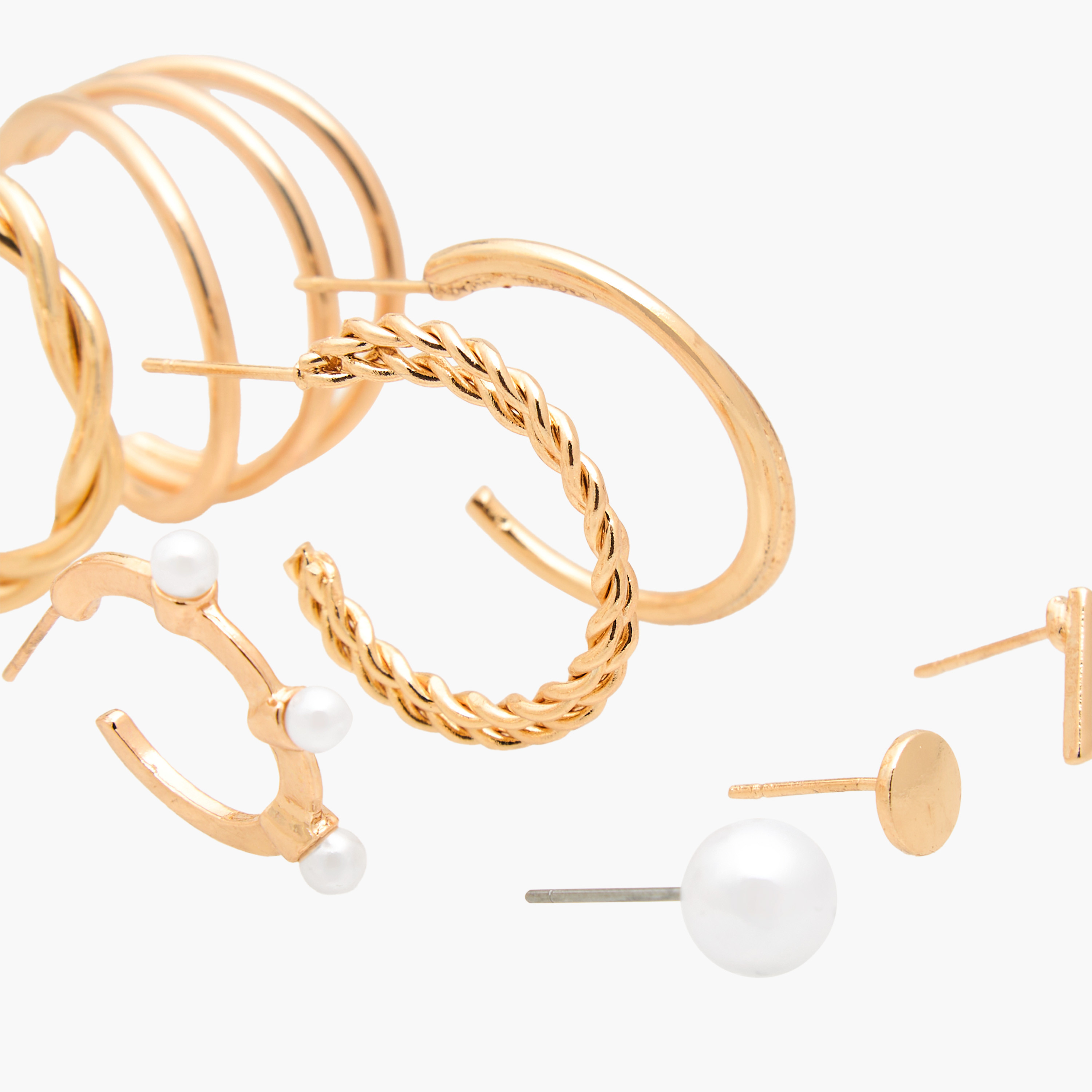 Pack of 9 Metal Assorted Earrings with Pushback Closure-women-watchesandjewellery-jewellery-earrings-image-3