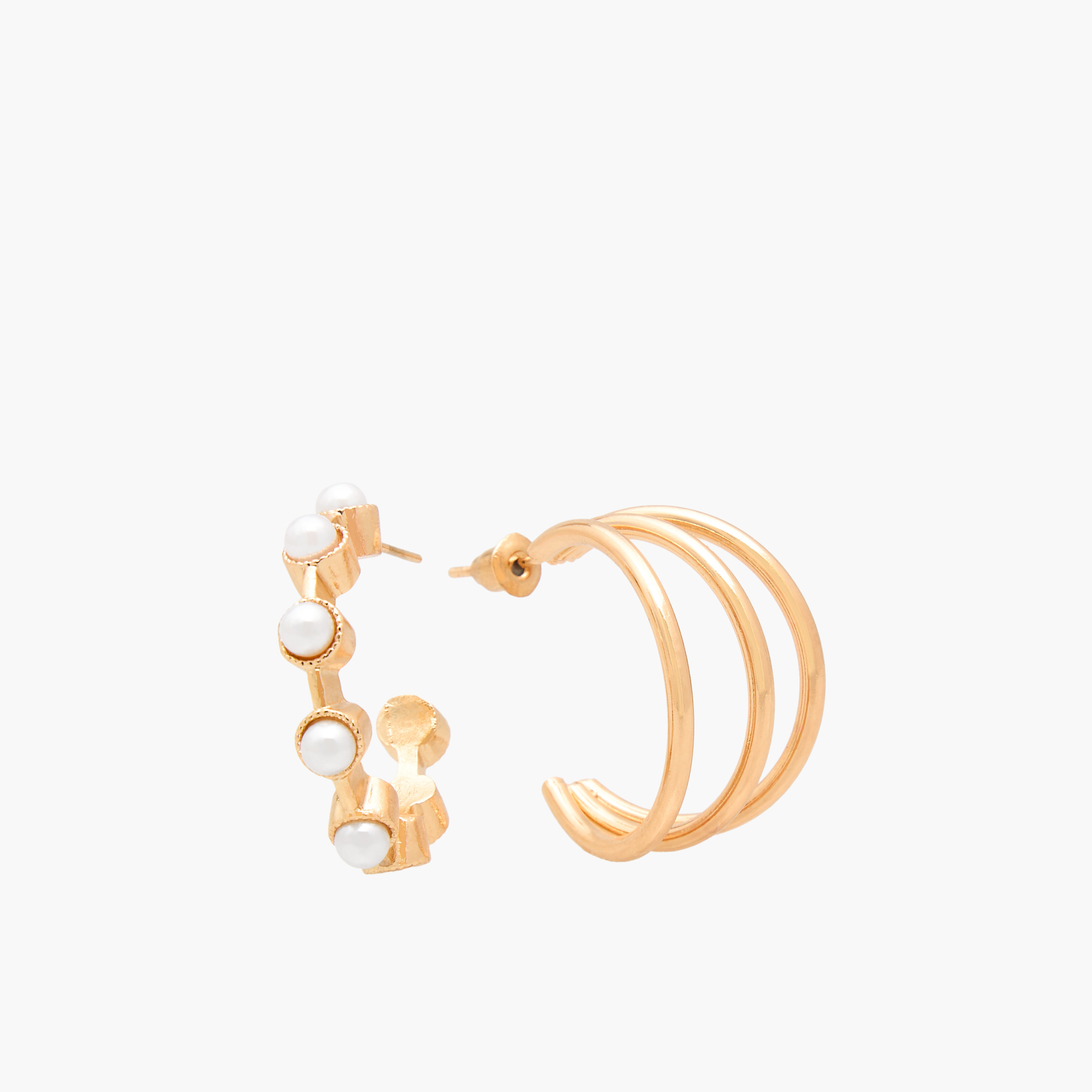 Pack of 9 Metal Assorted Earrings with Pushback Closure-women-watchesandjewellery-jewellery-earrings-image-4