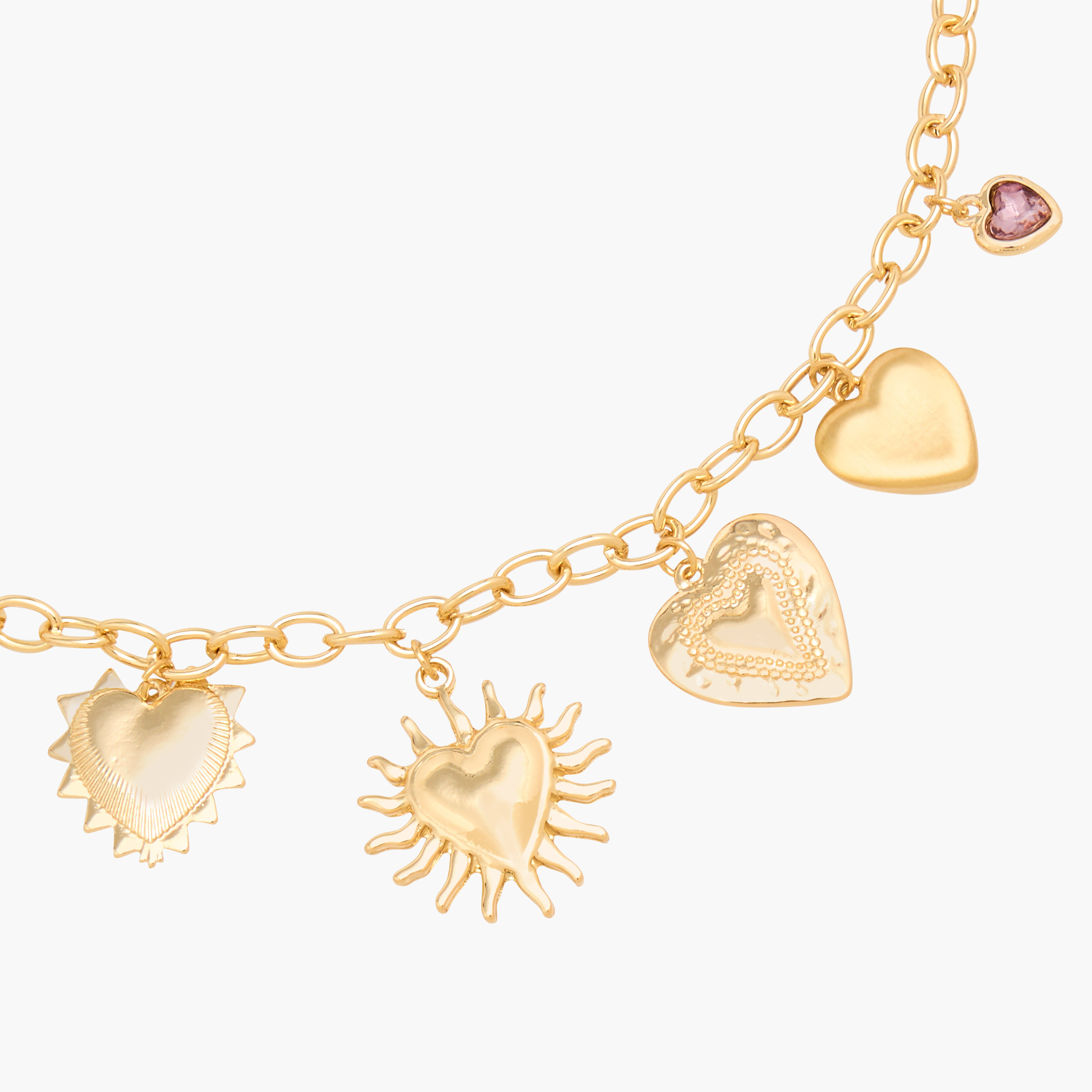 عقد معدني مزين بتفاصيل دلايّات-women-watchesandjewellery-jewellery-necklacesandpendants-image-3