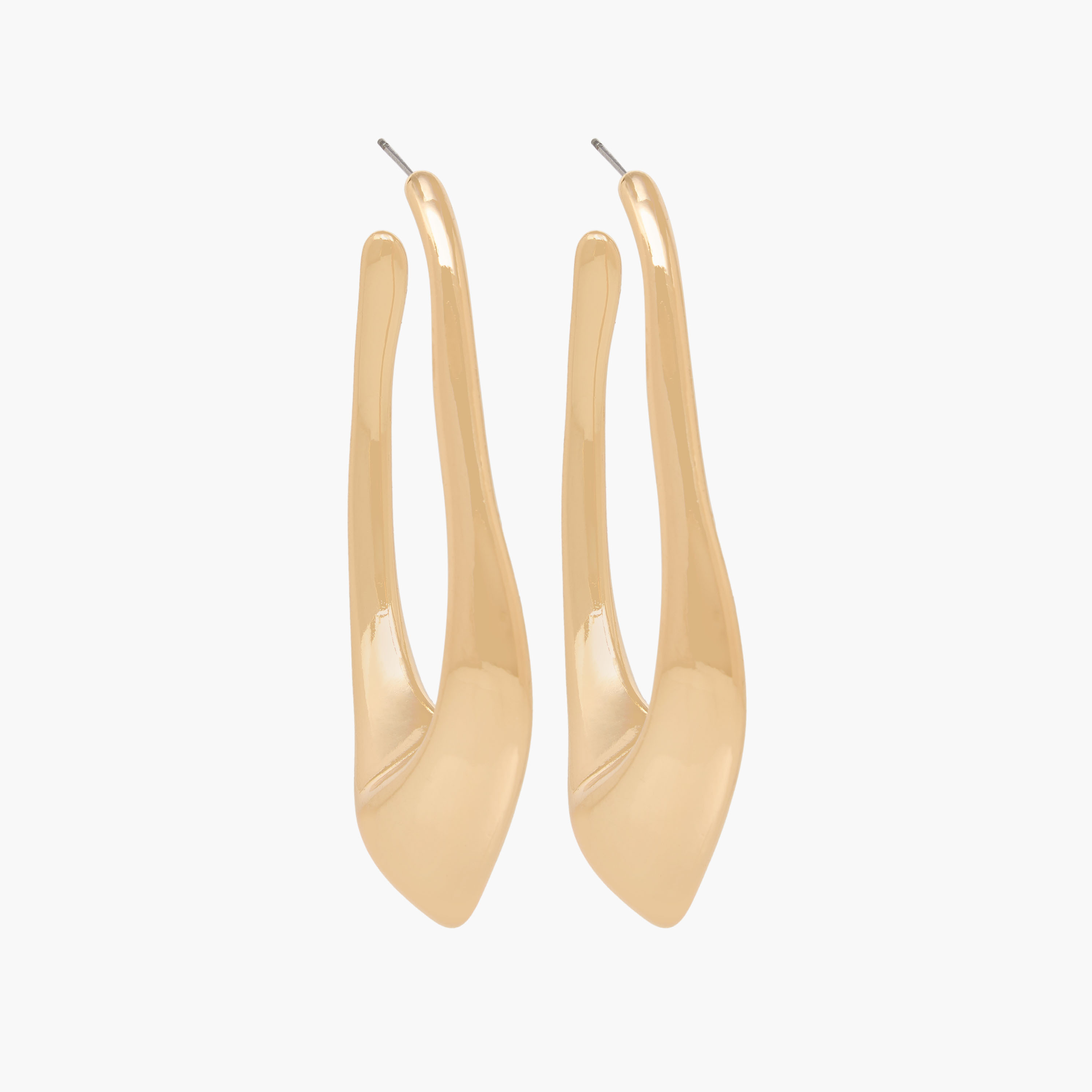 Metallic Hoop Earrings with Pushback Closure-women-watchesandjewellery-jewellery-earrings-image-1