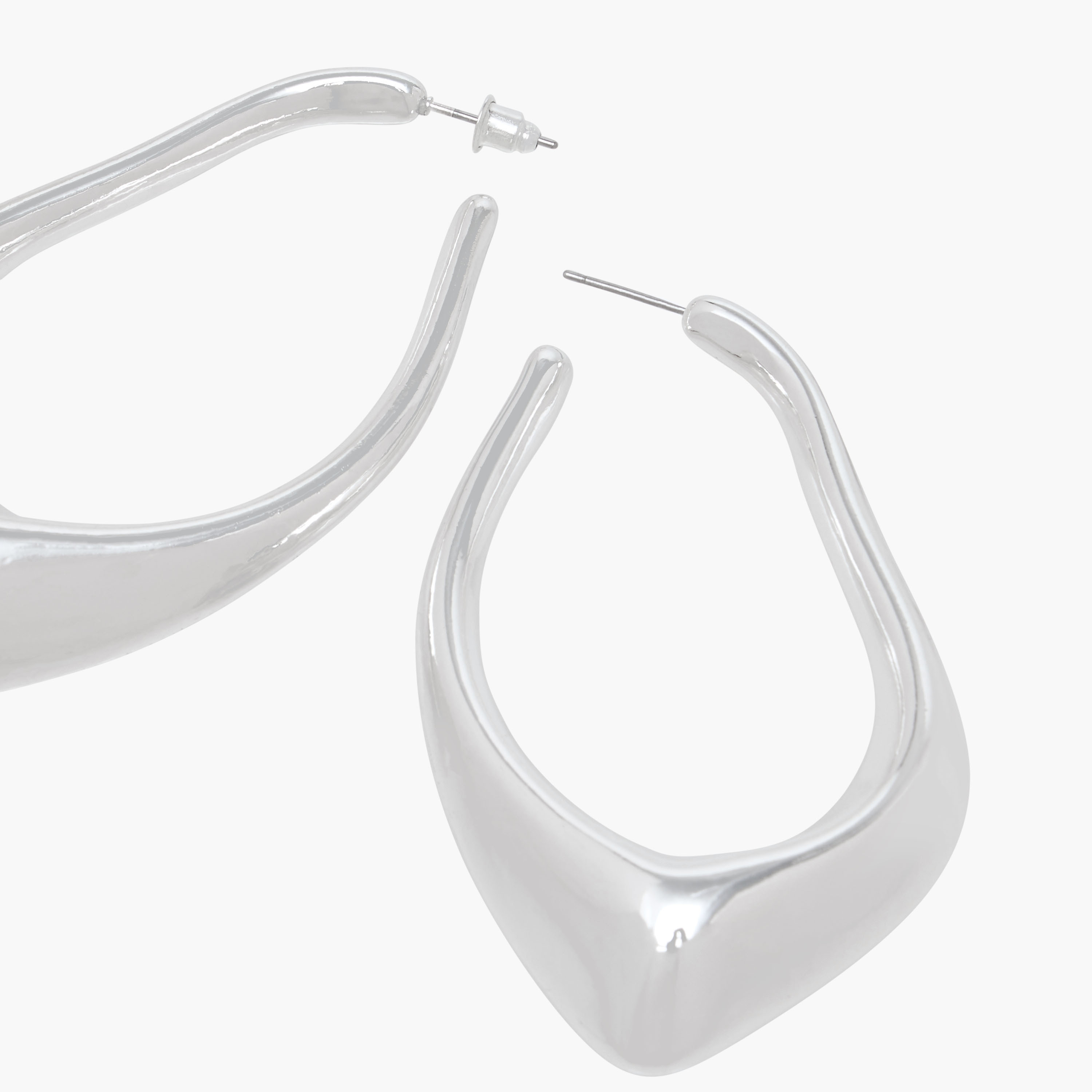 Metallic Hoop Earrings with Pushback Closure-women-watchesandjewellery-jewellery-earrings-image-3