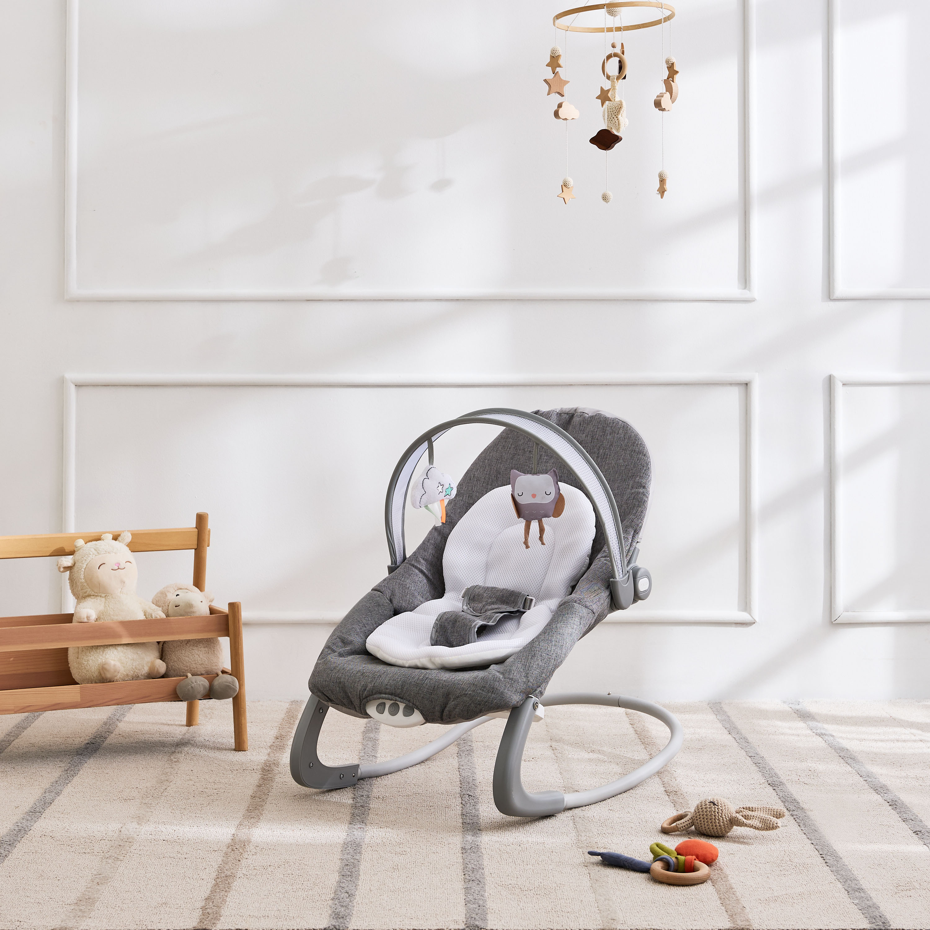 مقعد هزاز قابل للإمالة مع ألعاب معلقة ليا من ليتل بلومرز-baby-infantactivity-rockers-image-1