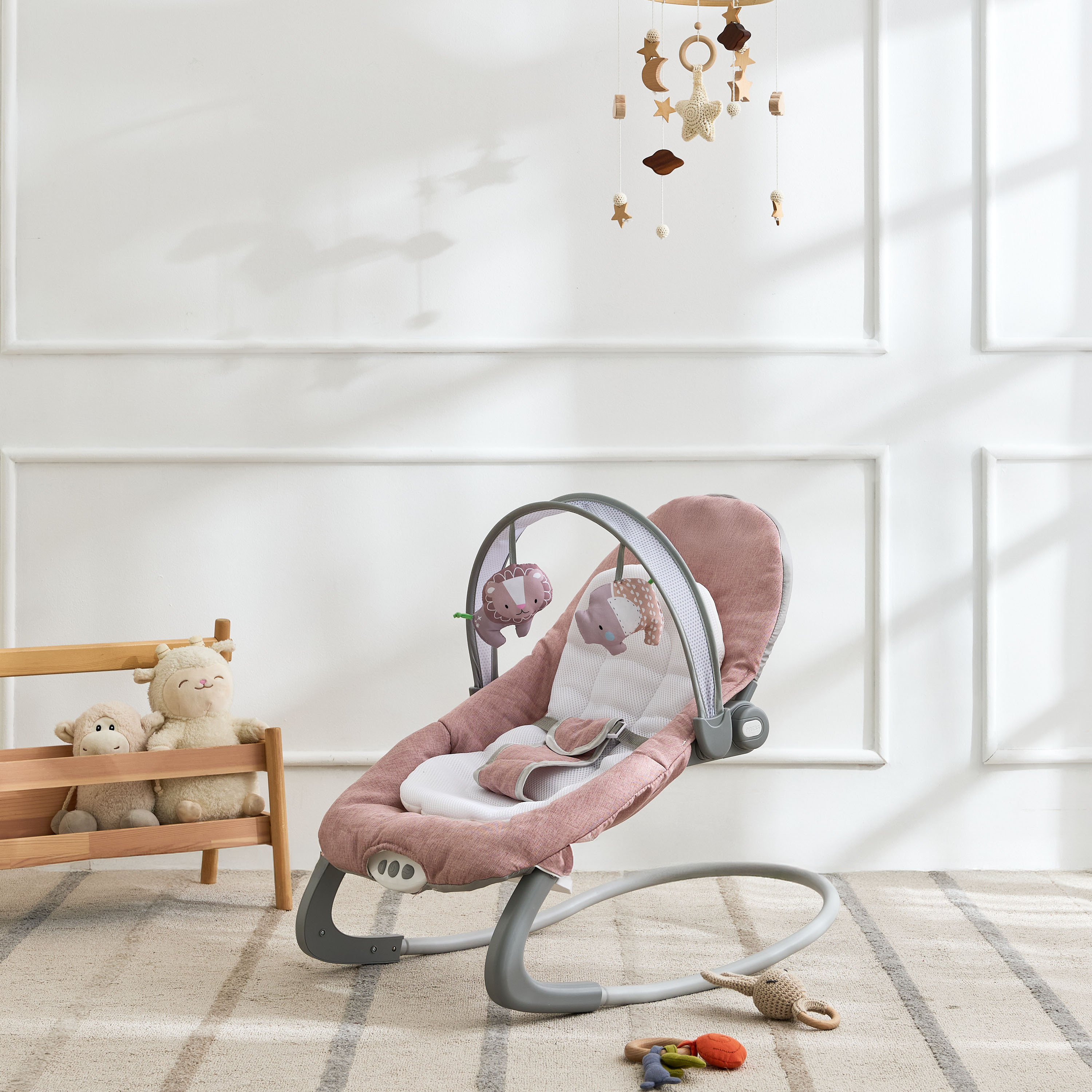 Little Bloomers Leia Reclining Rocker with Hanging Toys-baby-infantactivity-rockers-image-1