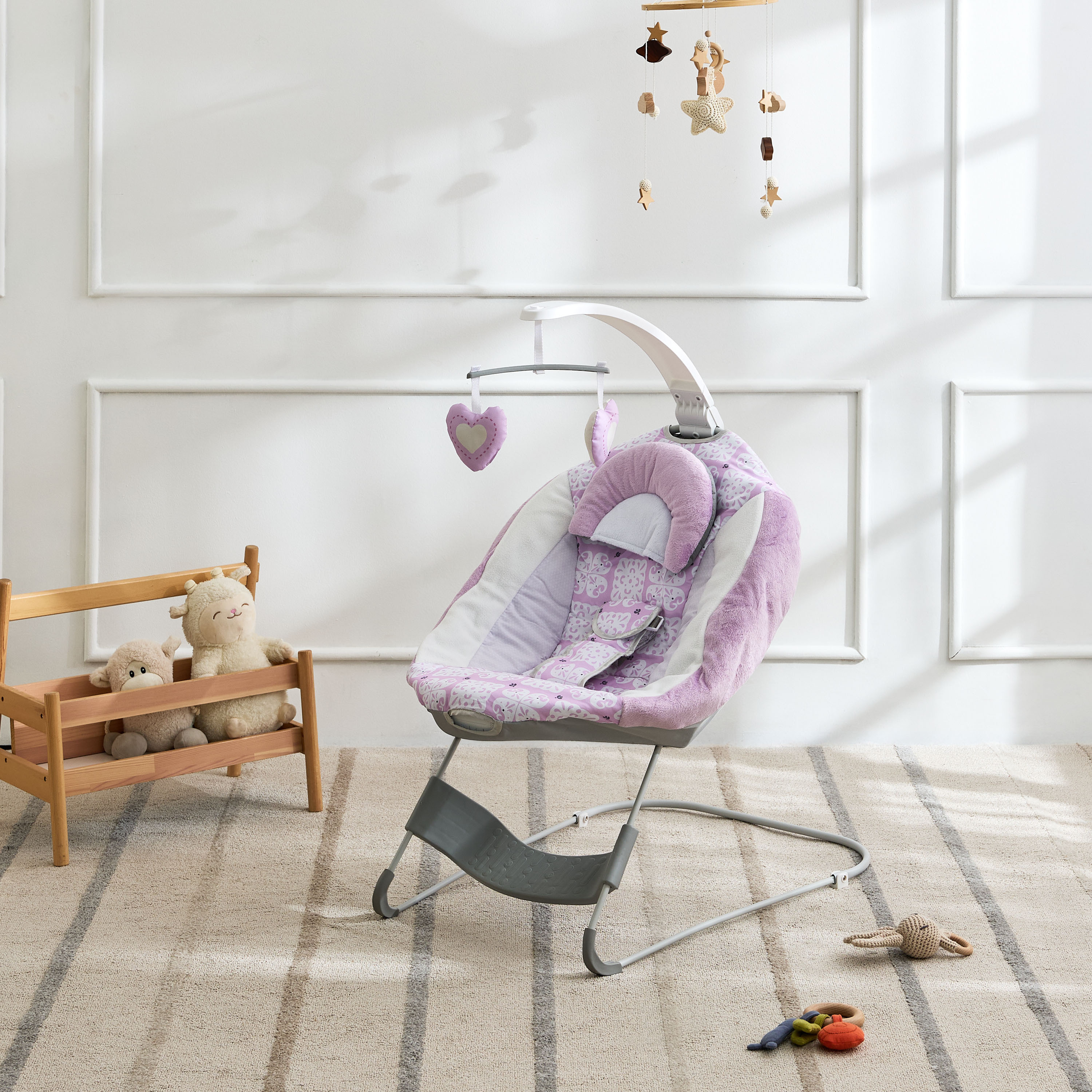 Little Bloomers Erik Reclining Rocker with Hanging Toys-baby-infantactivity-rockers-image-1