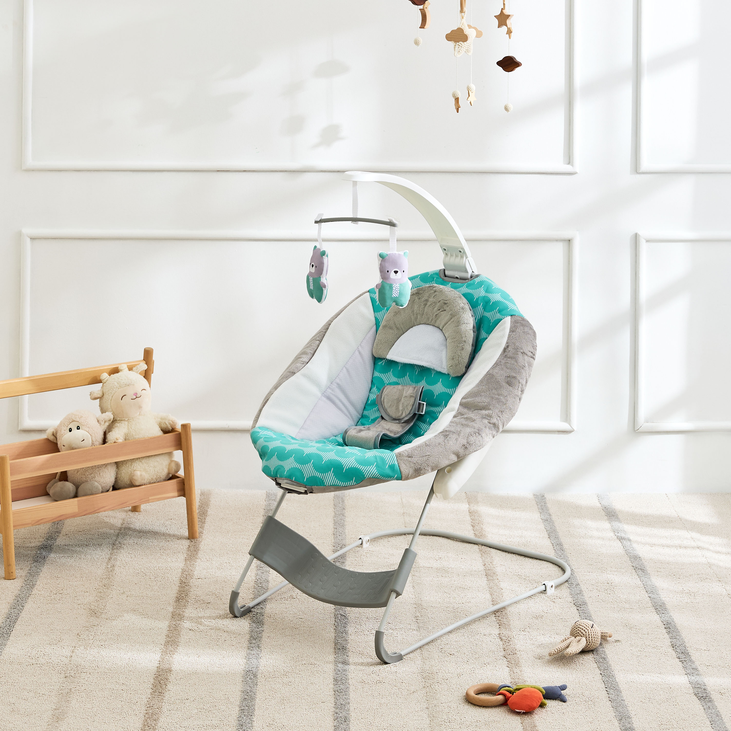 Little Bloomers Erik Reclining Rocker with Hanging Toys-baby-infantactivity-rockers-image-1