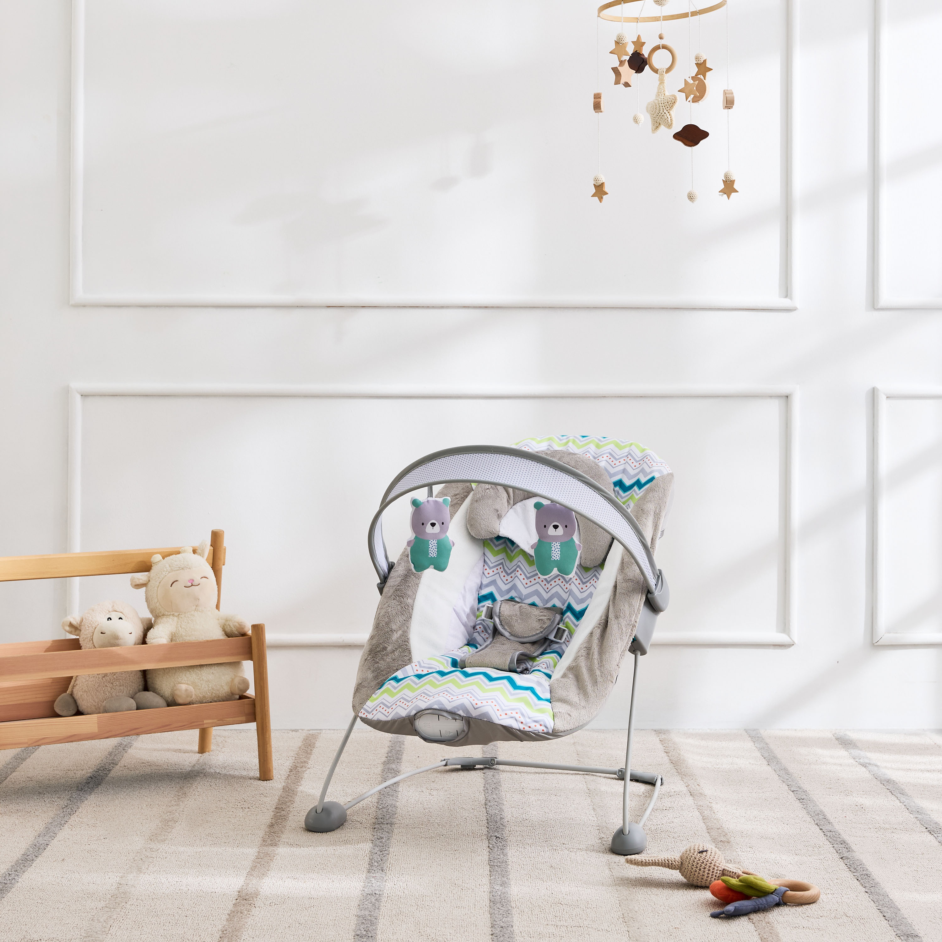 Little Bloomers Emmie Reclining Rocker with Hanging Toys-baby-infantactivity-rockers-image-1