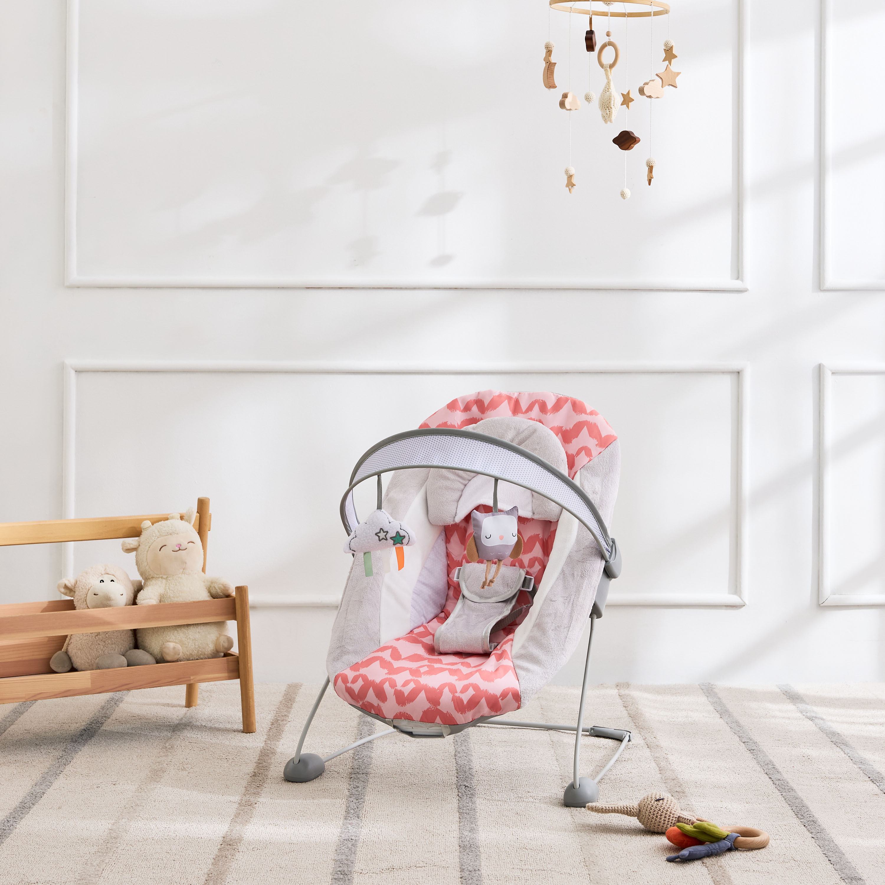Little Bloomers Emmie Reclining Rocker with Hanging Toys-baby-infantactivity-rockers-image-1
