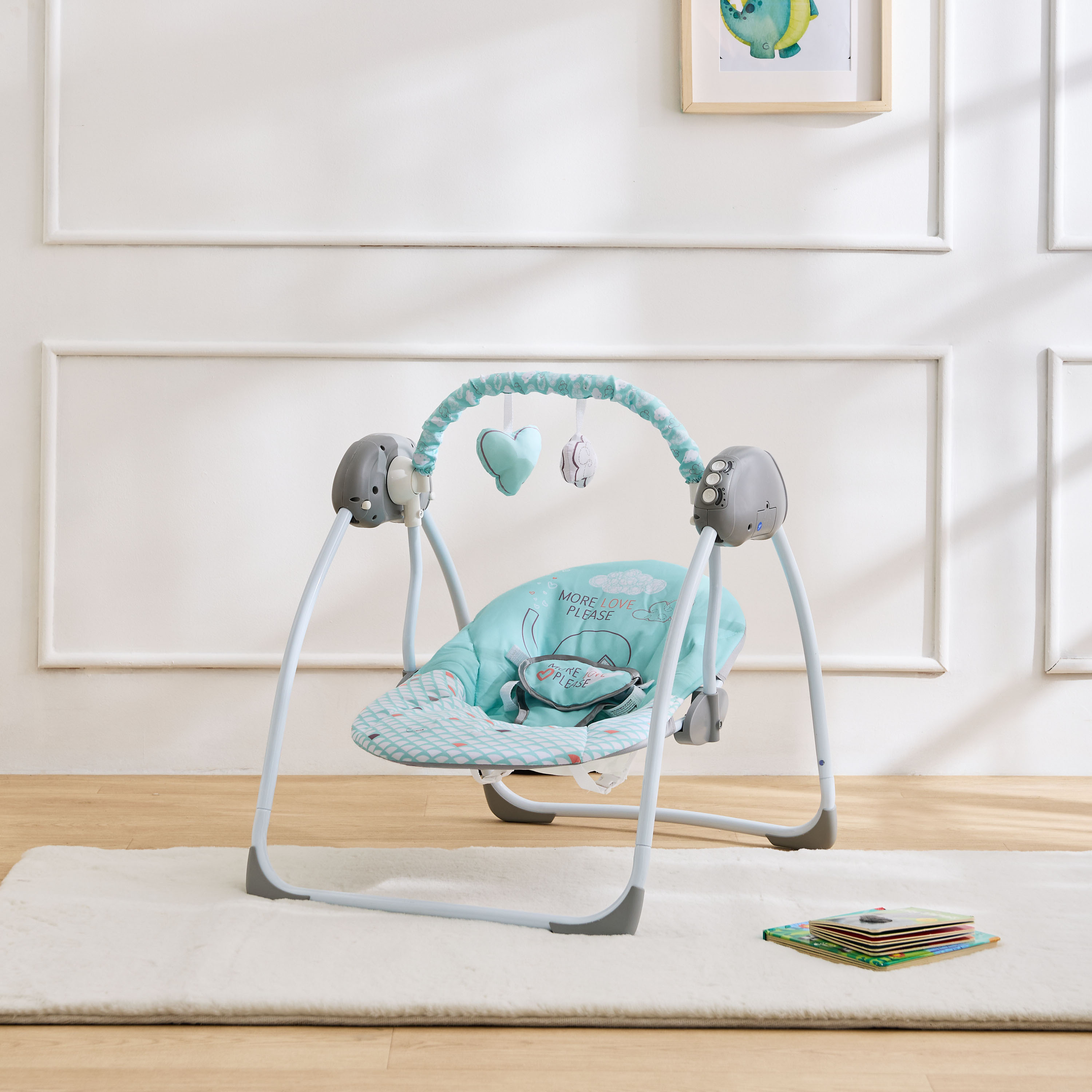 أرجوحة تلقائية مع ألعاب معلقة كيرو من ليتل بلومرز-baby-infantactivity-swings-image-1