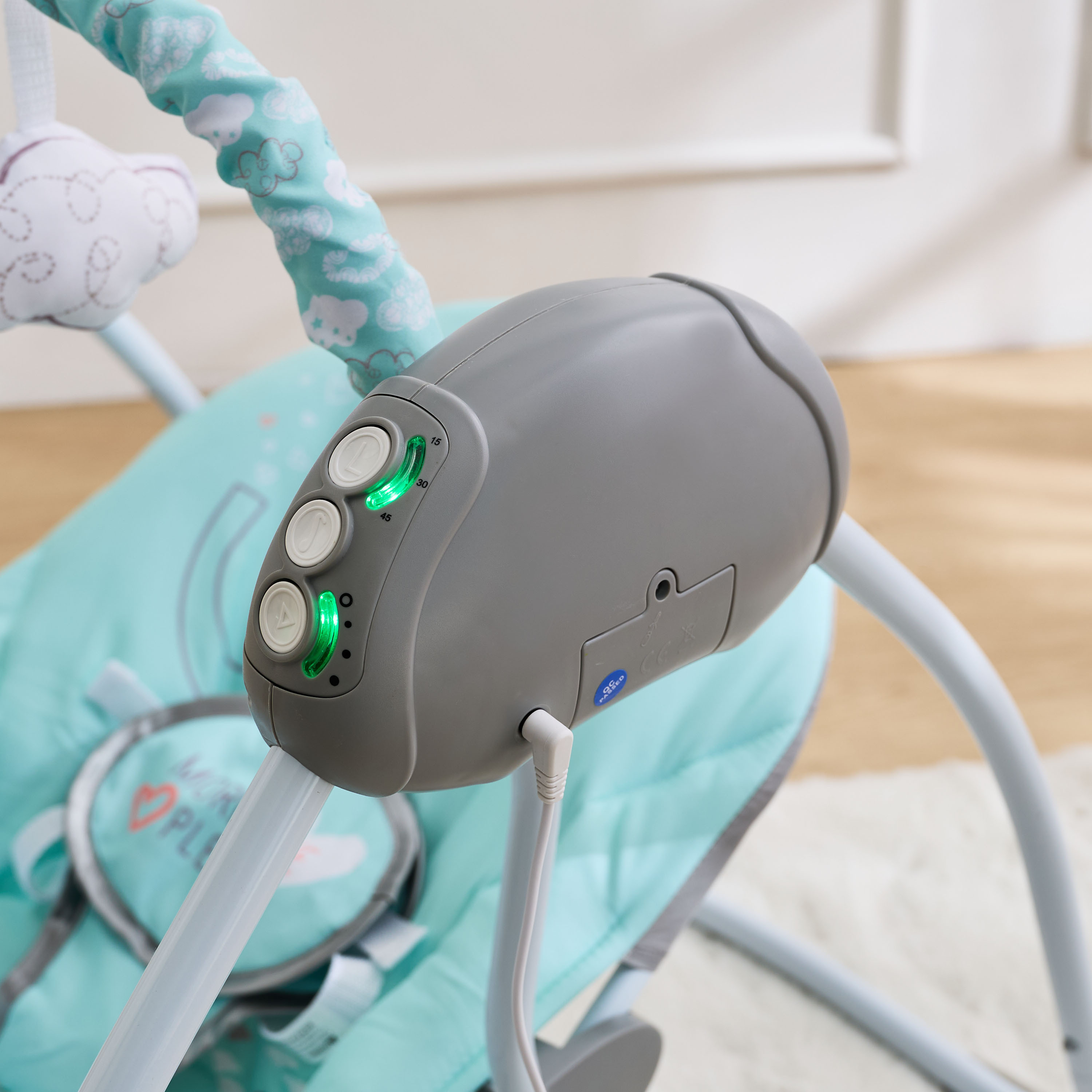 أرجوحة تلقائية مع ألعاب معلقة كيرو من ليتل بلومرز-baby-infantactivity-swings-image-8