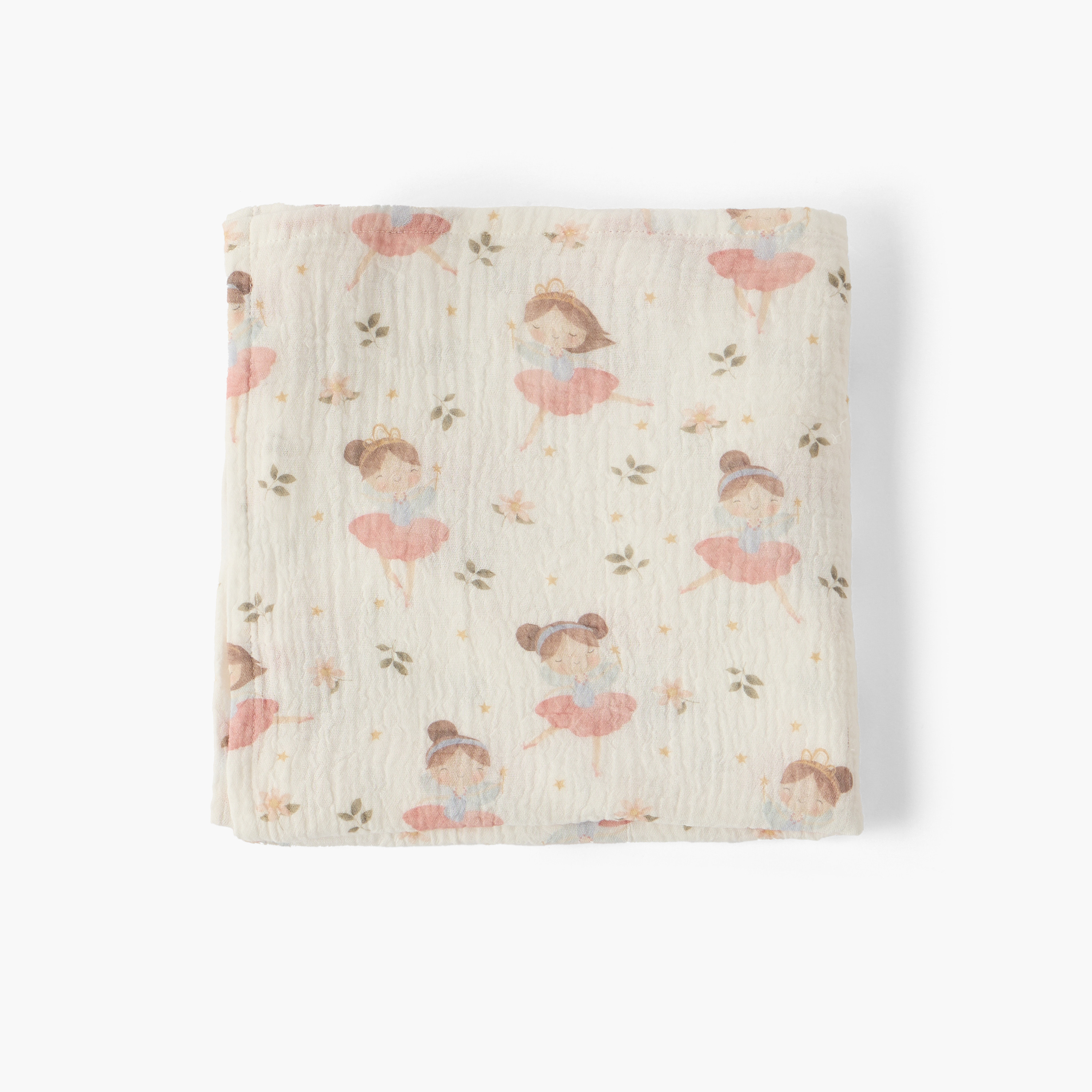 Juniors Baby Swaddle with Ballerina Print, 100x100 cm-baby-nursery-blanketsandswaddles-swaddlesandsleepingbags-image-3