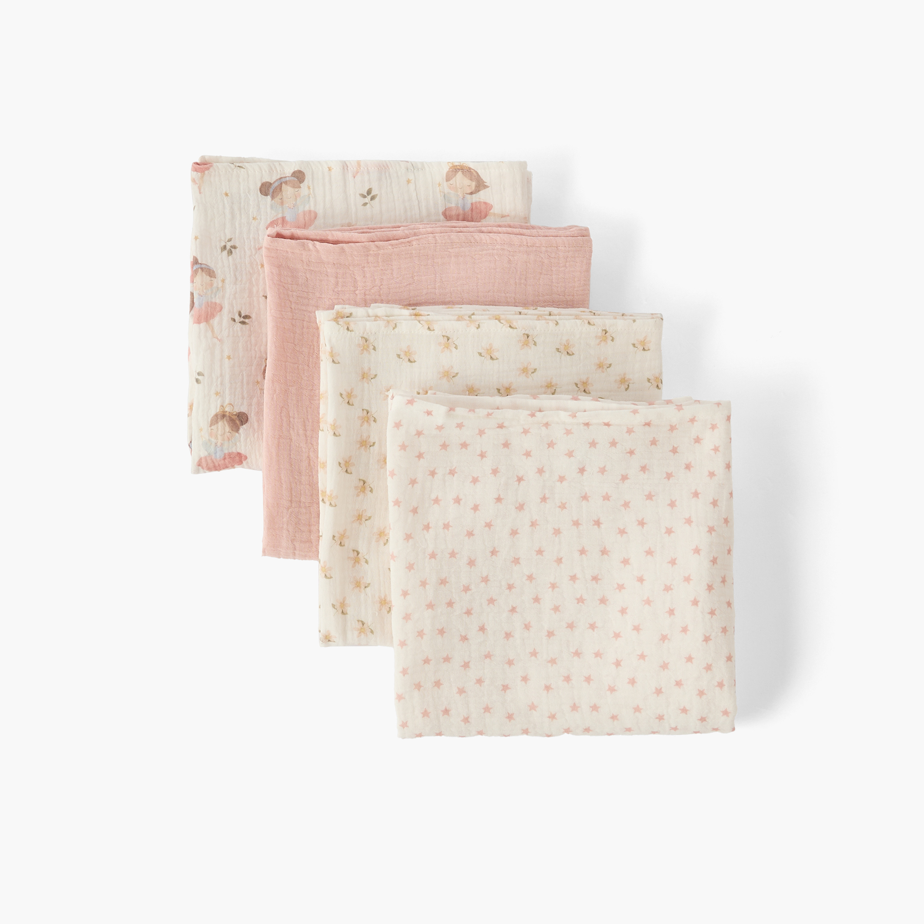 Pack of 4 Juniors Baby Swaddle with Assorted Print, 100x100 cm-baby-nursery-blanketsandswaddles-swaddlesandsleepingbags-image-3