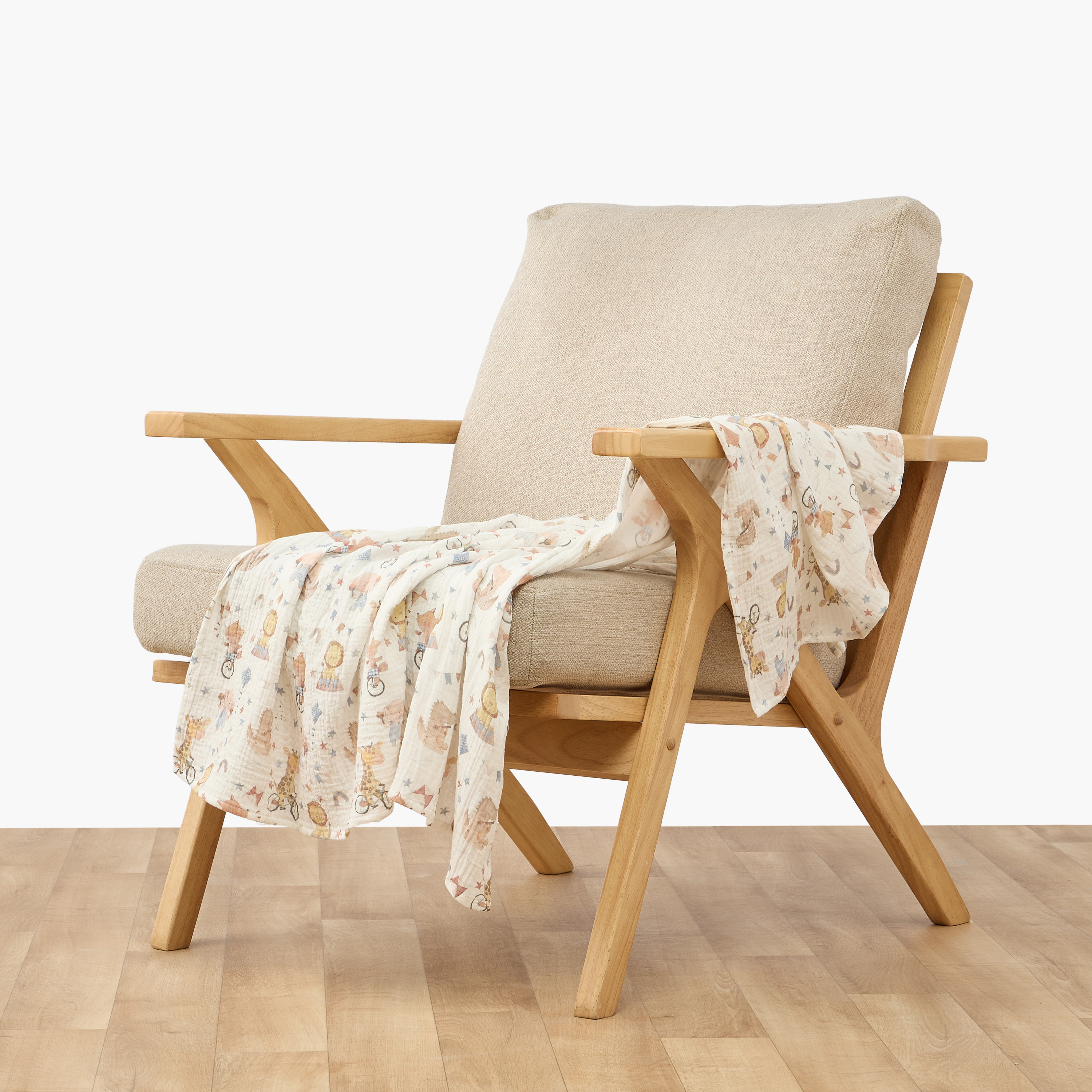 Juniors Baby Swaddle with Ballerina Print, 100x100 cm-baby-nursery-blanketsandswaddles-swaddlesandsleepingbags-image-2