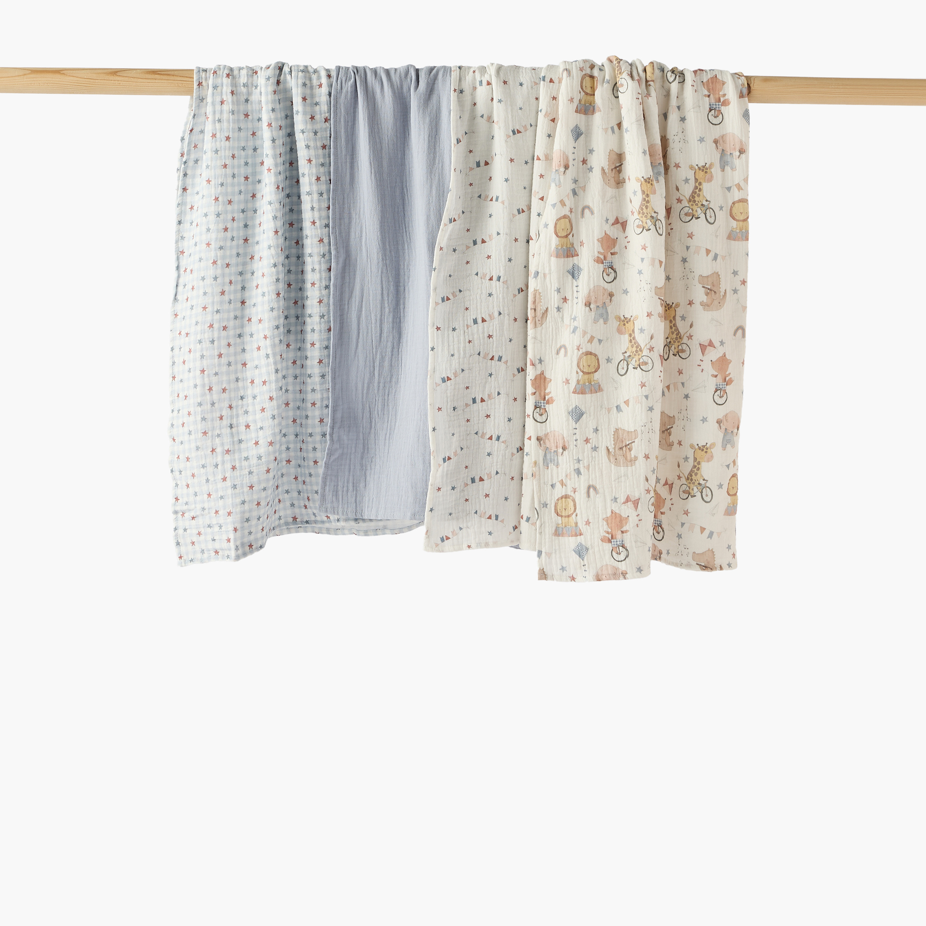 Pack of 4 Juniors Baby Swaddle with Assorted Print, 100x100 cm-baby-nursery-blanketsandswaddles-swaddlesandsleepingbags-image-1