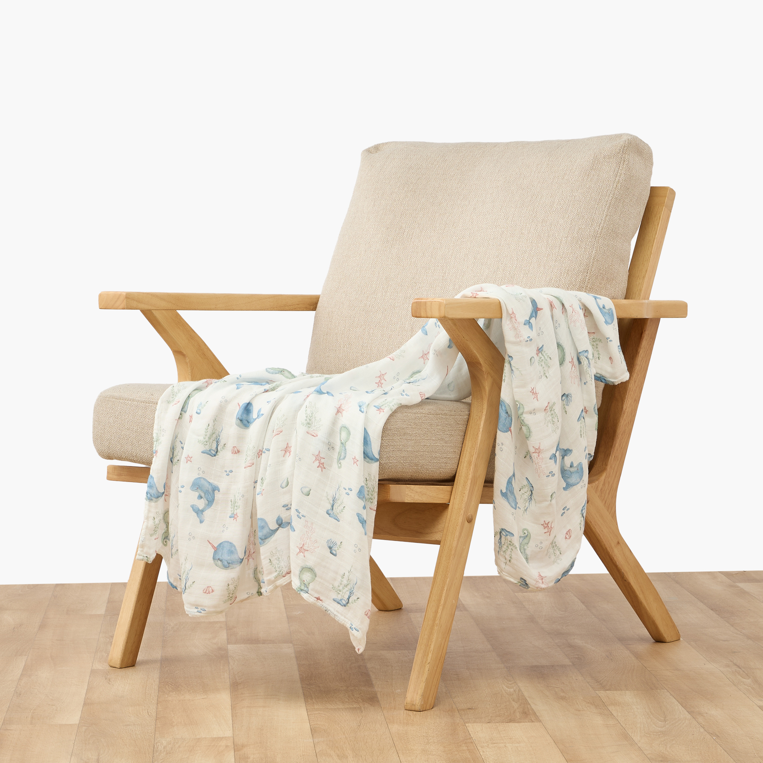 Juniors Baby Swaddle with Print, 120x120 cm-baby-nursery-blanketsandswaddles-swaddlesandsleepingbags-image-2