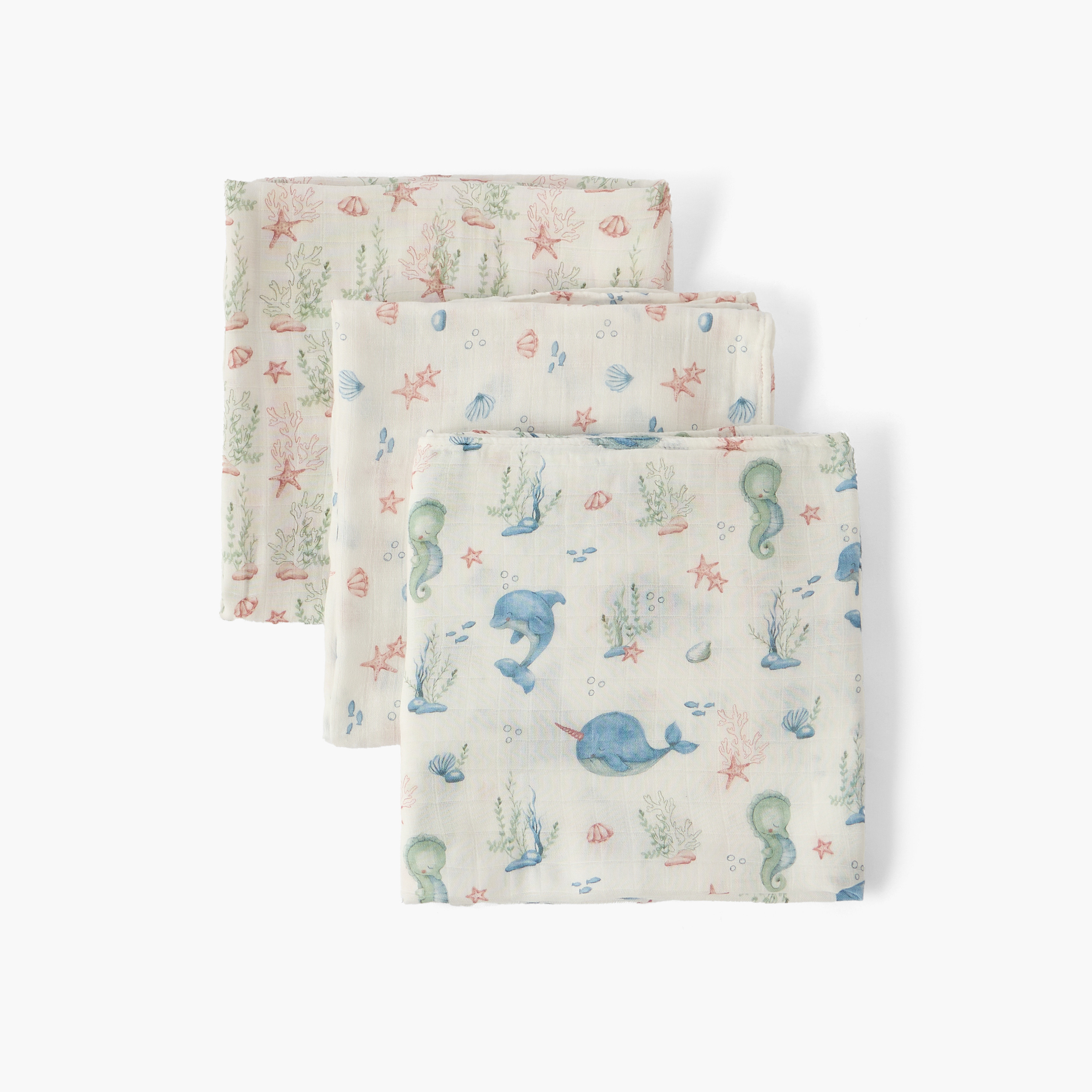 Pack of 3 Juniors Baby Swaddle with Print, 120x120 cm-baby-nursery-blanketsandswaddles-swaddlesandsleepingbags-image-3