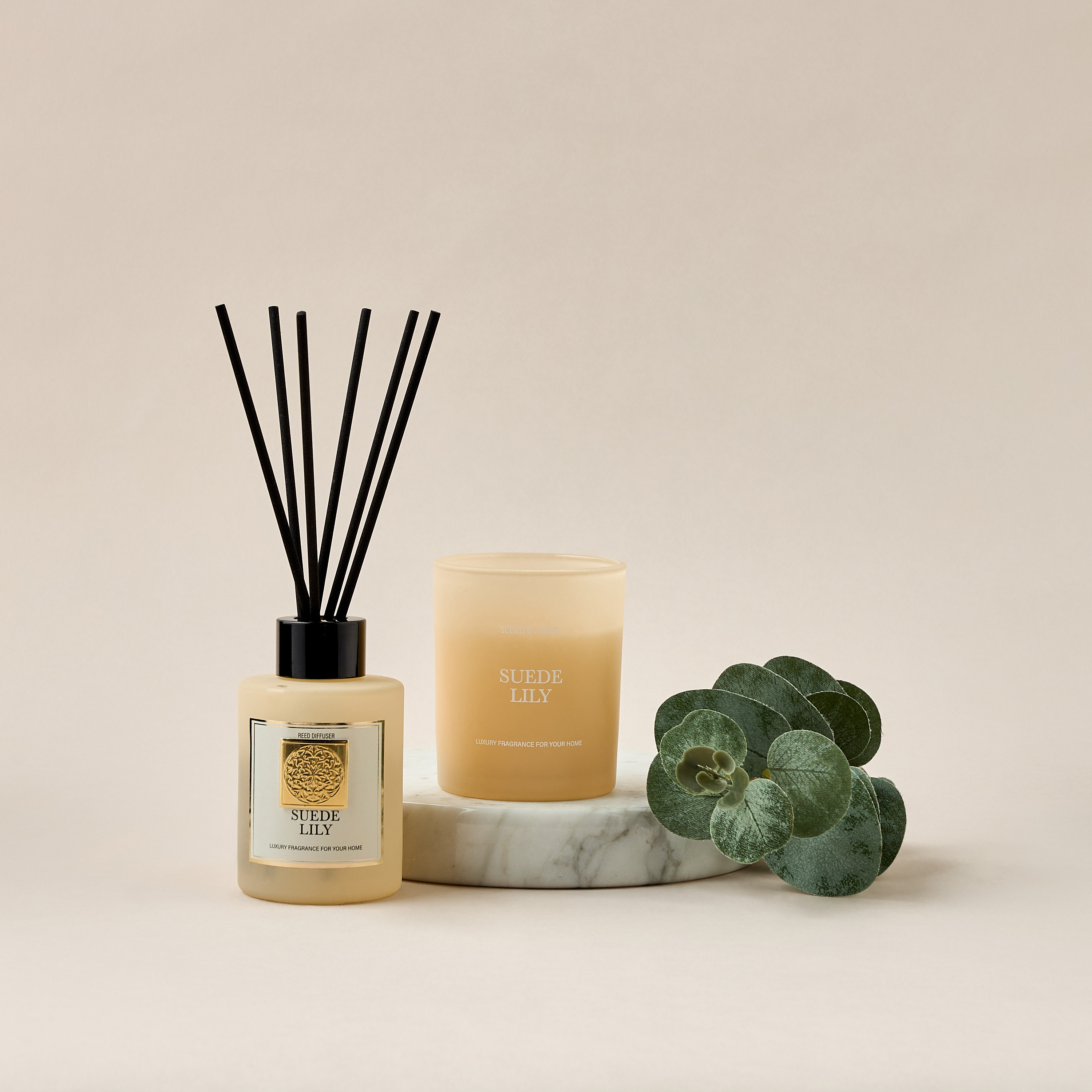 Suede Lily Scented Reed Diffuser and Jar Candle Set-household-homefragrance-fragrancegiftset-image-1