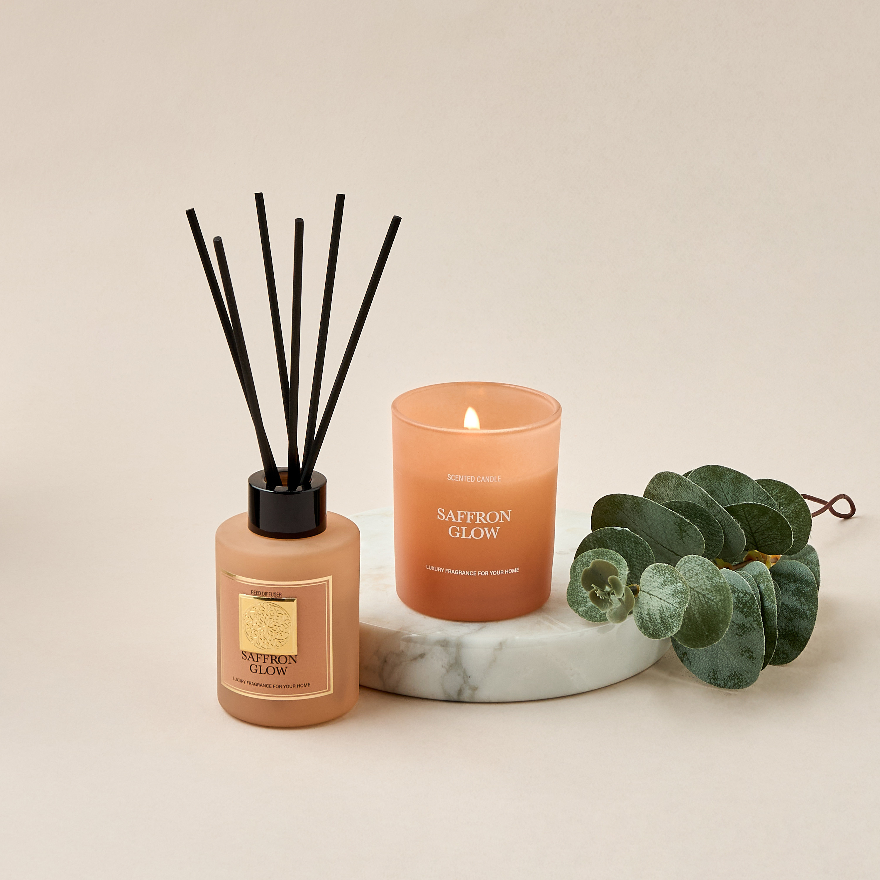 مجموعة موزع عطور بالأعواد وجرة شمع براحة سافرون جلو-household-homefragrance-fragrancegiftset-image-5