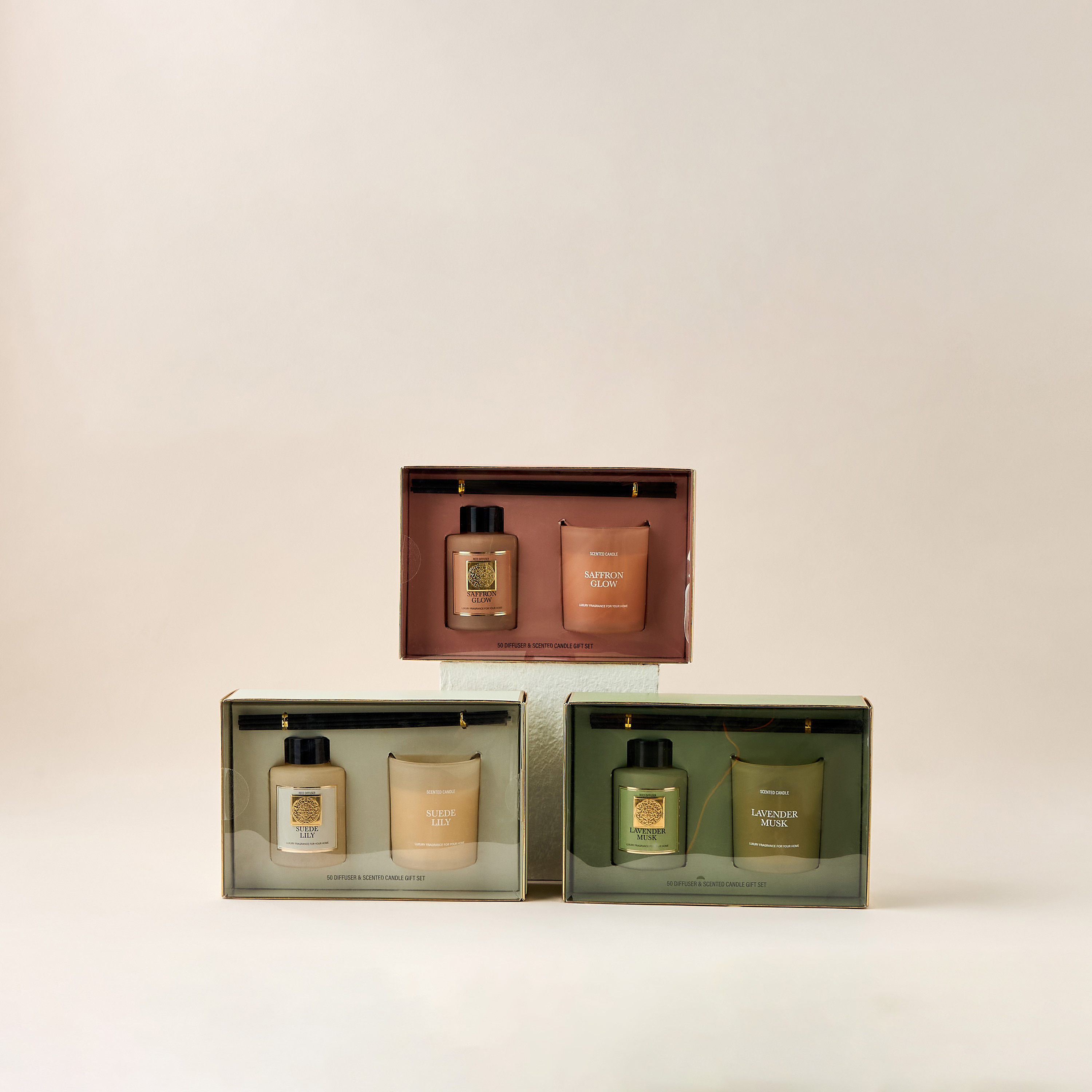 مجموعة موزع عطور بالأعواد وجرة شمع براحة سافرون جلو-household-homefragrance-fragrancegiftset-image-7
