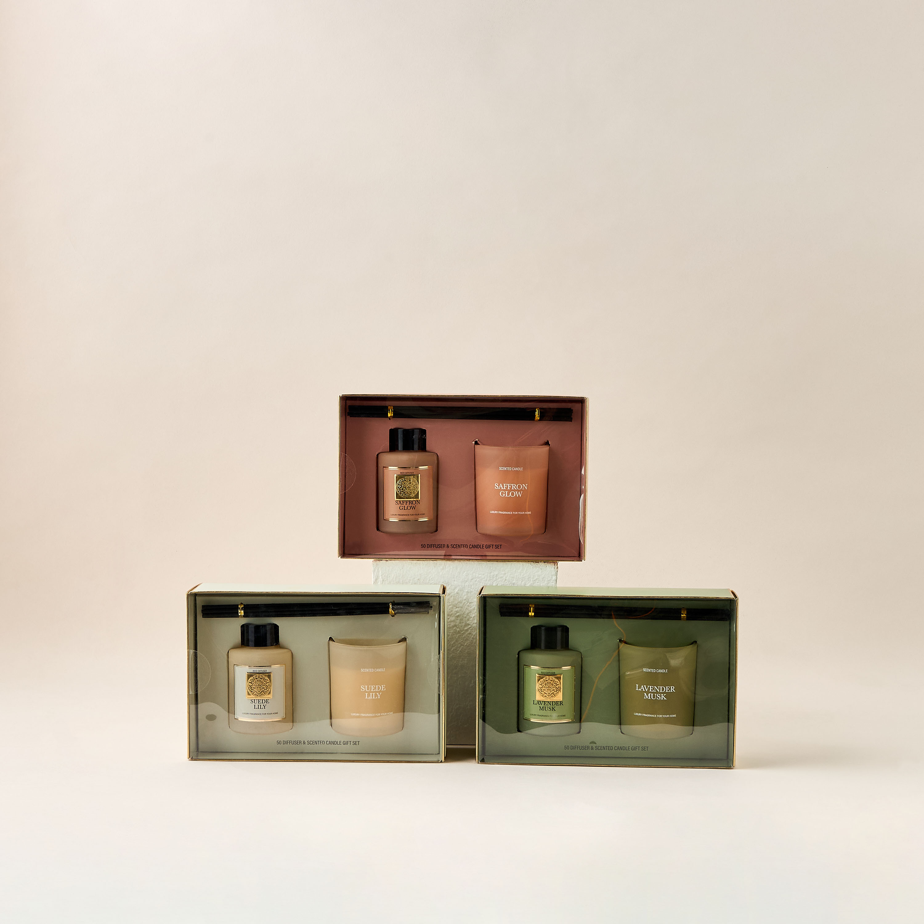 مجموعة موزع عطور بالأعواد وجرة شمع براحة سافرون جلو-household-homefragrance-fragrancegiftset-image-7