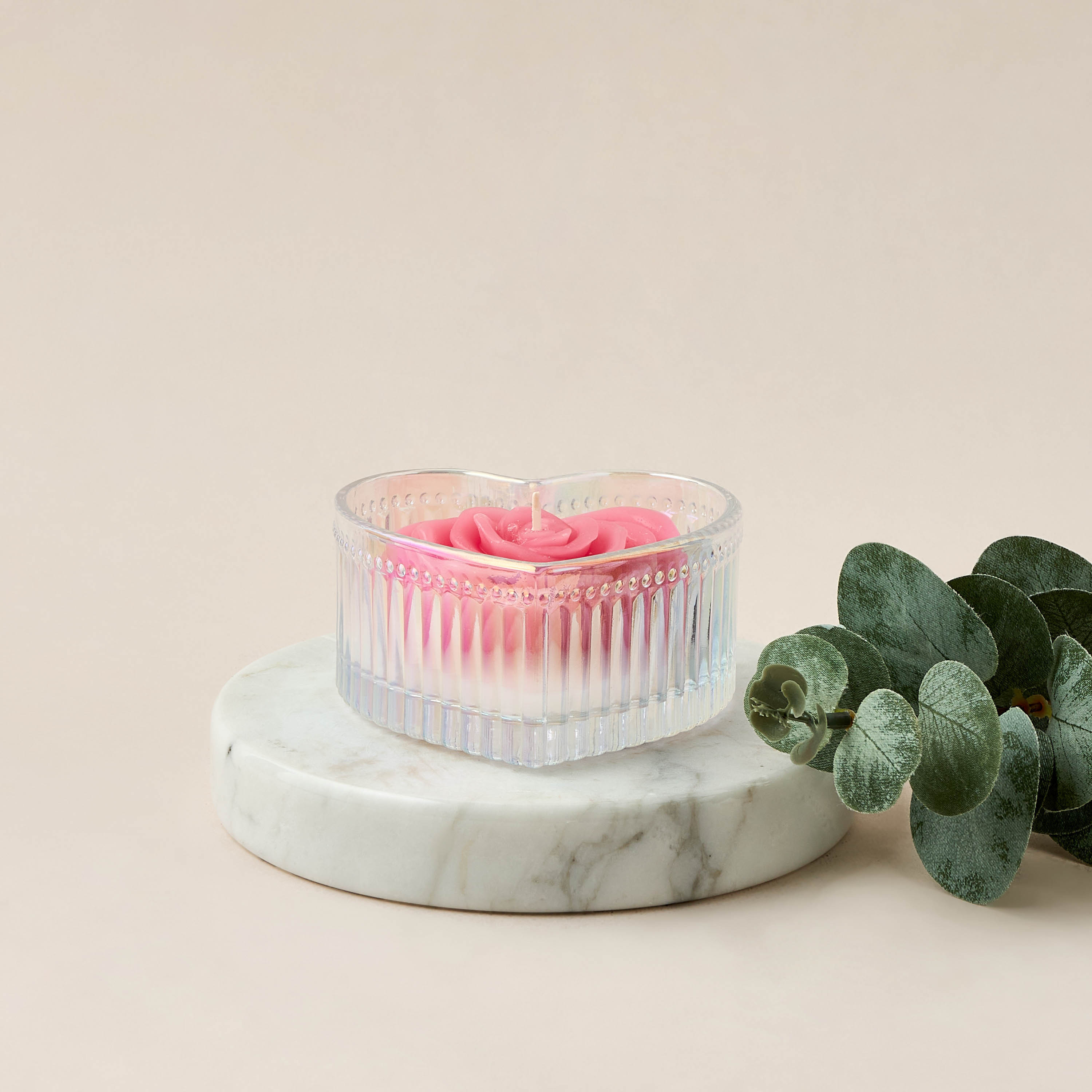 Heart Shaped Rose Scented Jar Candle - 68 gms-household-homefragrance-candles-image-1