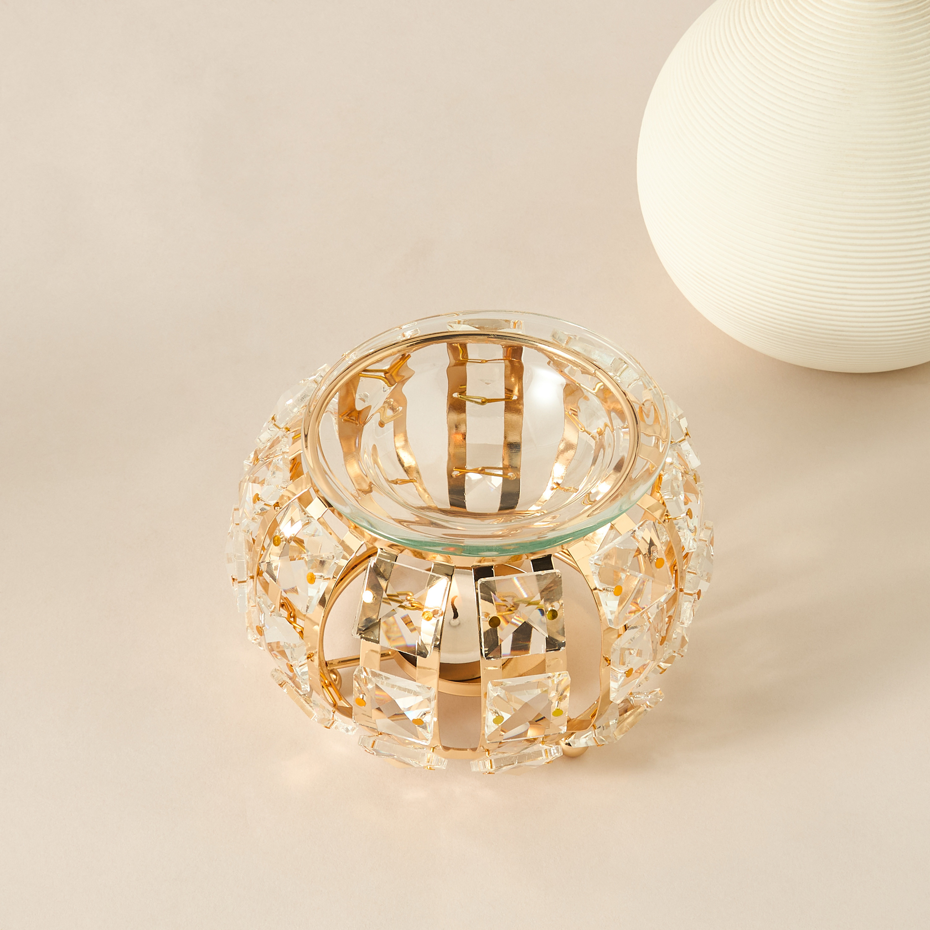 Dome Crystal and Metal Oil Burner - 10 cms-household-homefragrance-burners-image-5