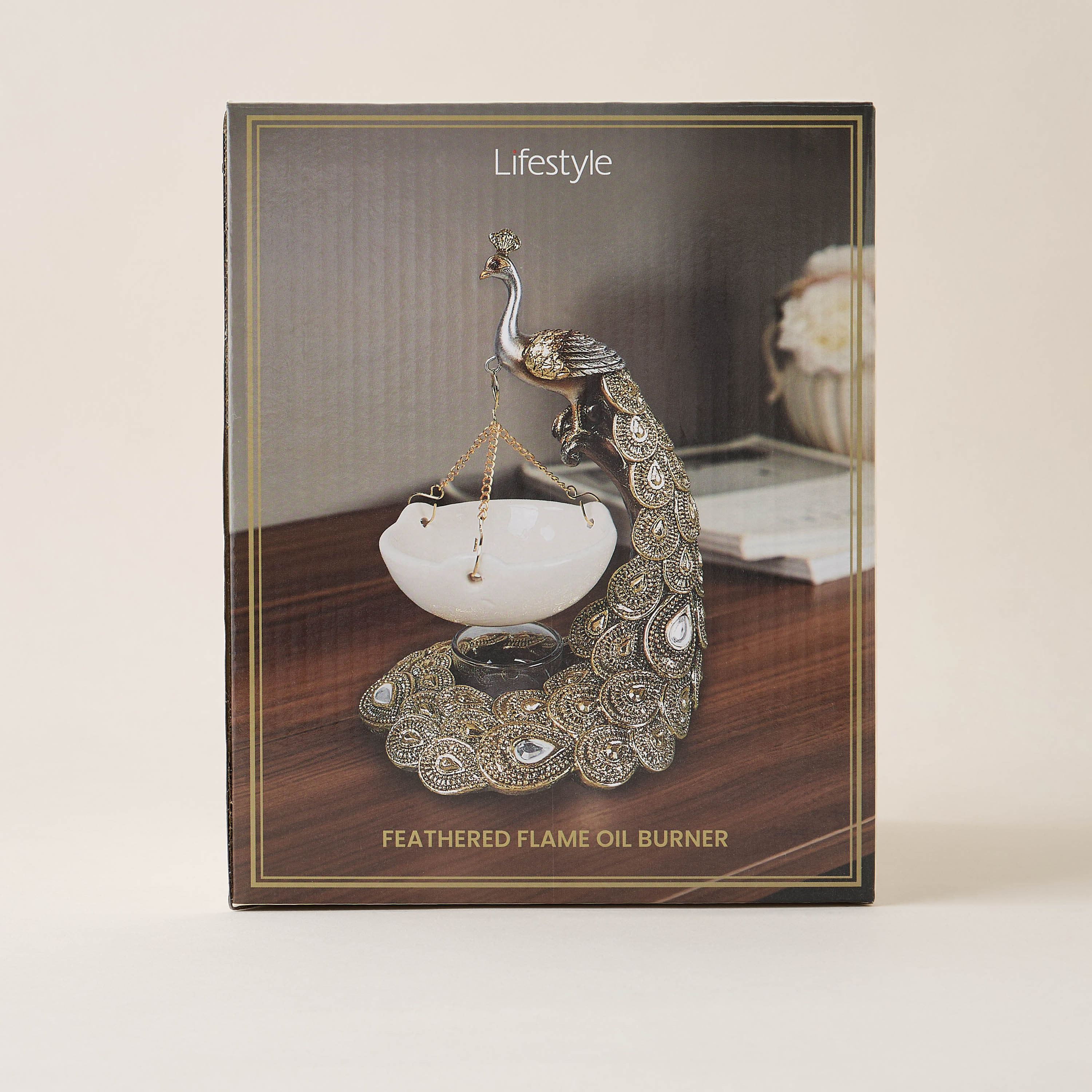 Feathered Flame Oil Burner - 14x12x19 cms-household-homefragrance-burners-image-7