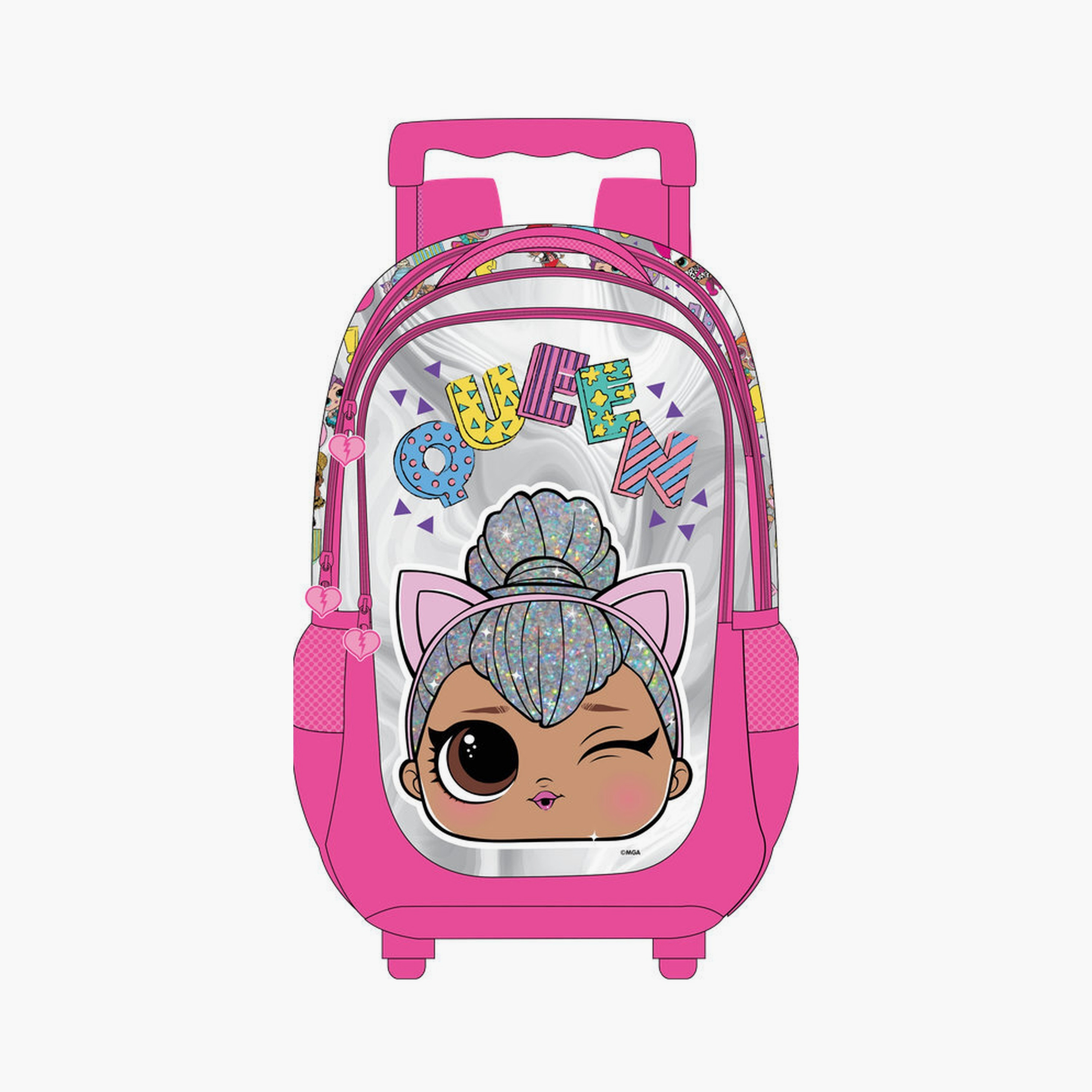 LOL Surprise Printed Trolley Backpack - 16 inch - Pink-school-bagsandbackpacks-trolleybags-image-1