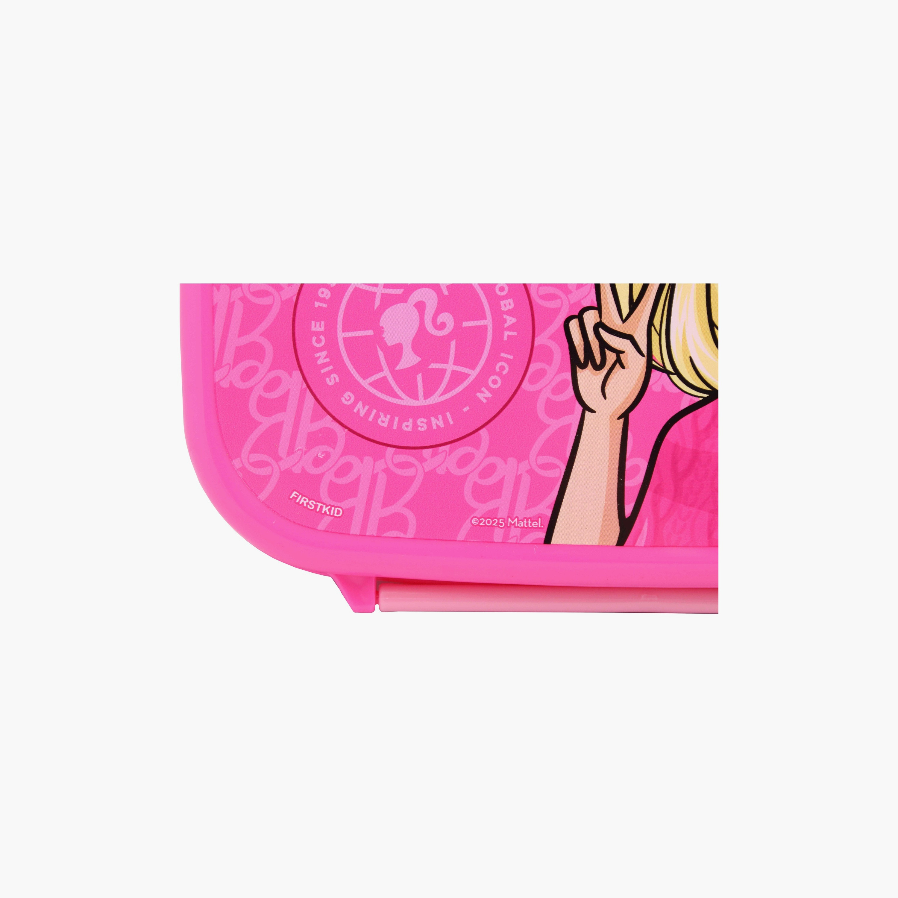Barbie Printed Lunch Box with Container - Pink-school-lunchessentials-lunchboxes-image-3