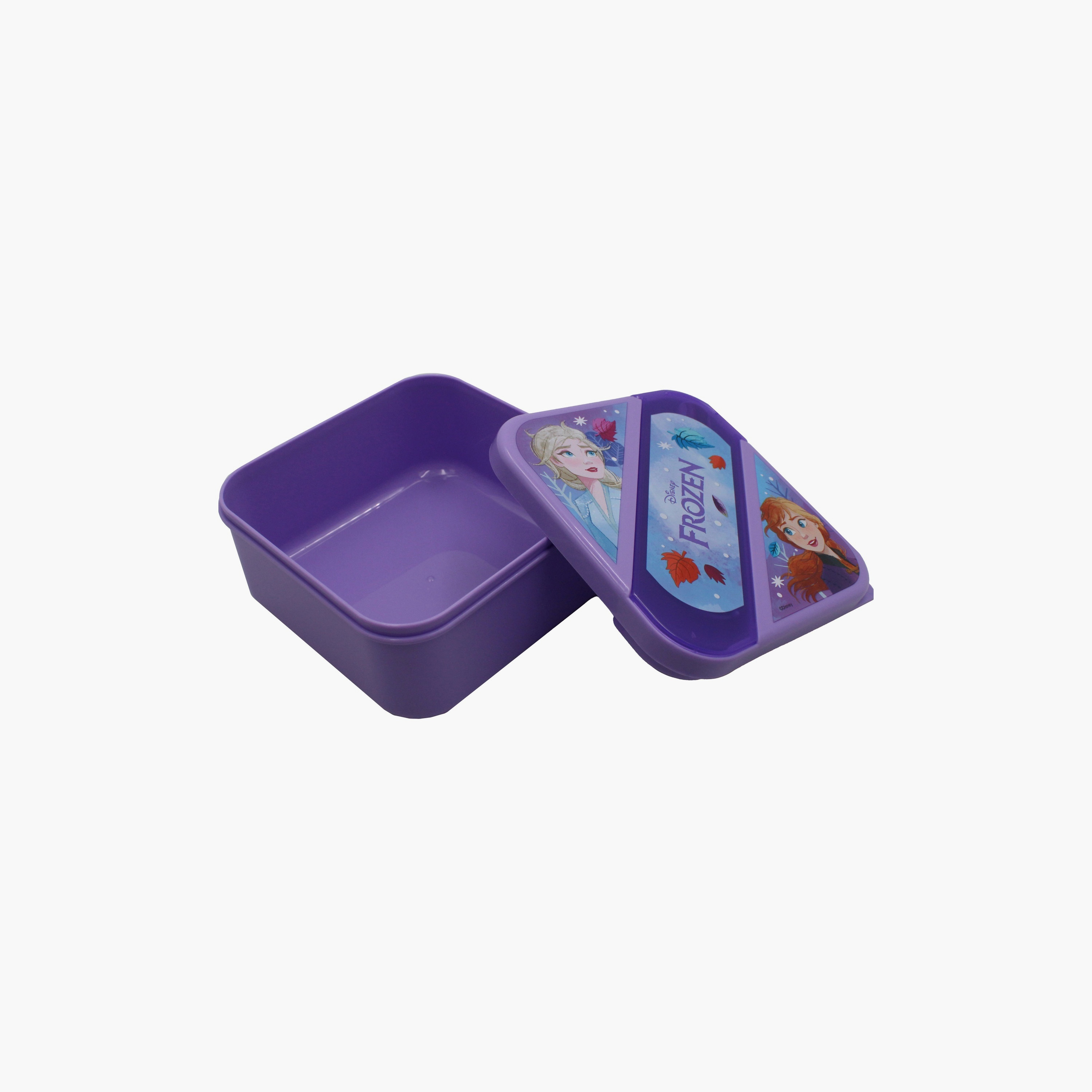صندوق غداء مطبوع عليه ديزني فروزن مع ملعقة وشوكة - بنفسجي-school-lunchessentials-lunchboxes-image-3