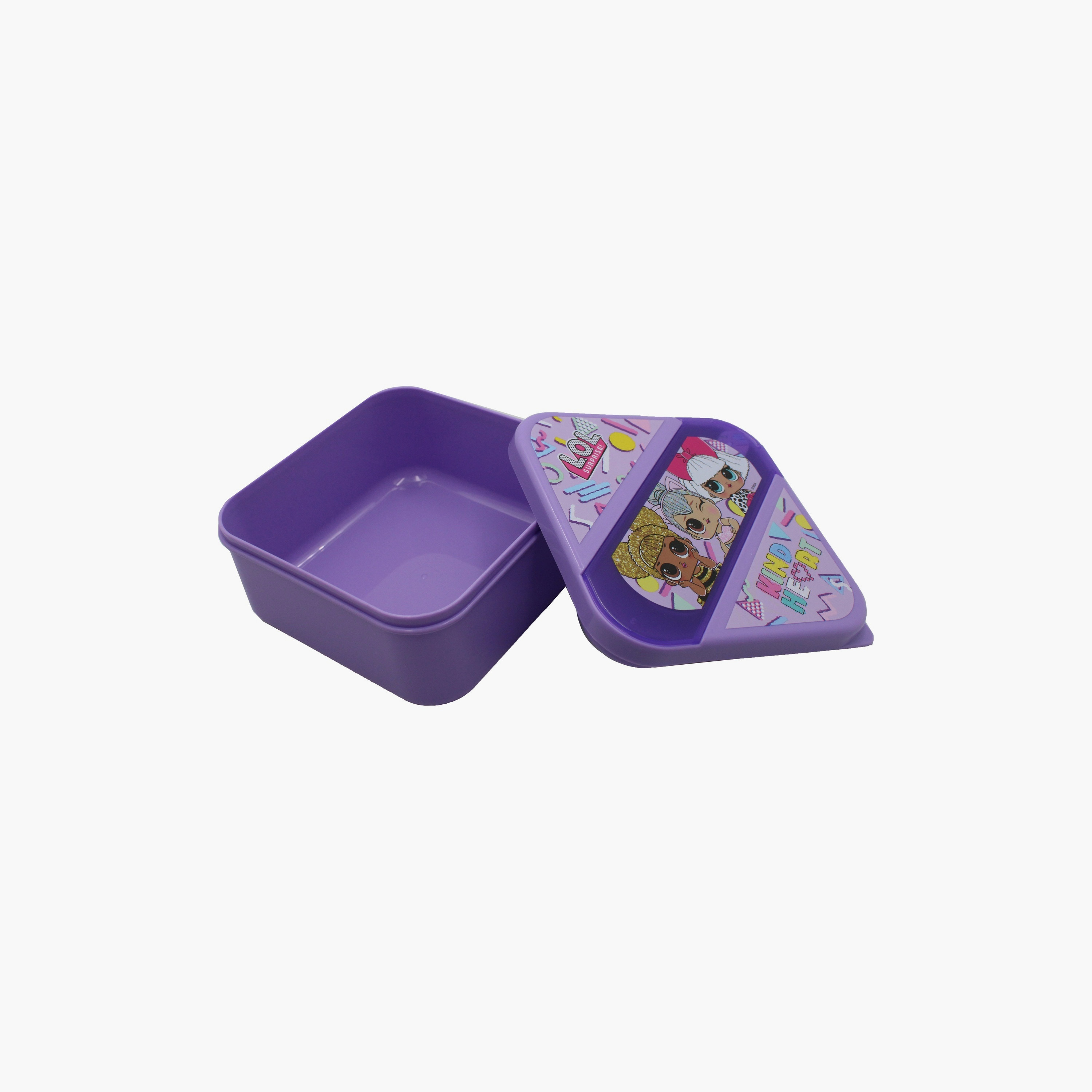 Lol Surprise Printed Lunch Box with Spoon & Fork - Purple-school-lunchessentials-lunchboxes-image-3