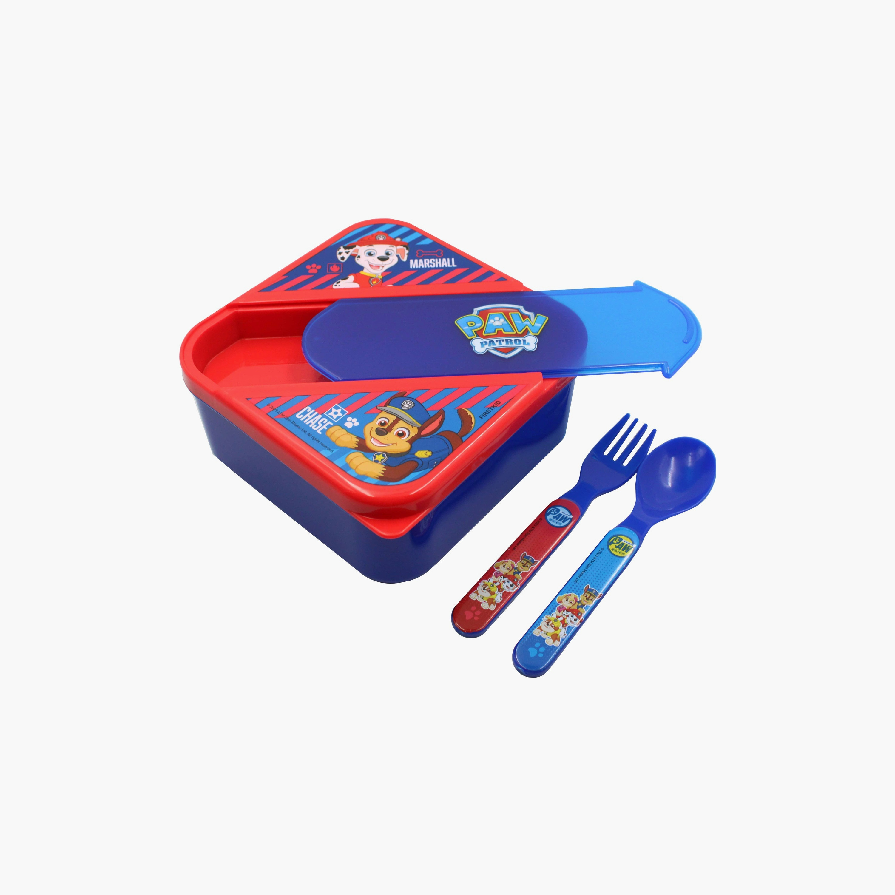 Paw Patrol Printed Lunch Box with Spoon & Fork - Blue-school-lunchessentials-lunchboxes-image-1