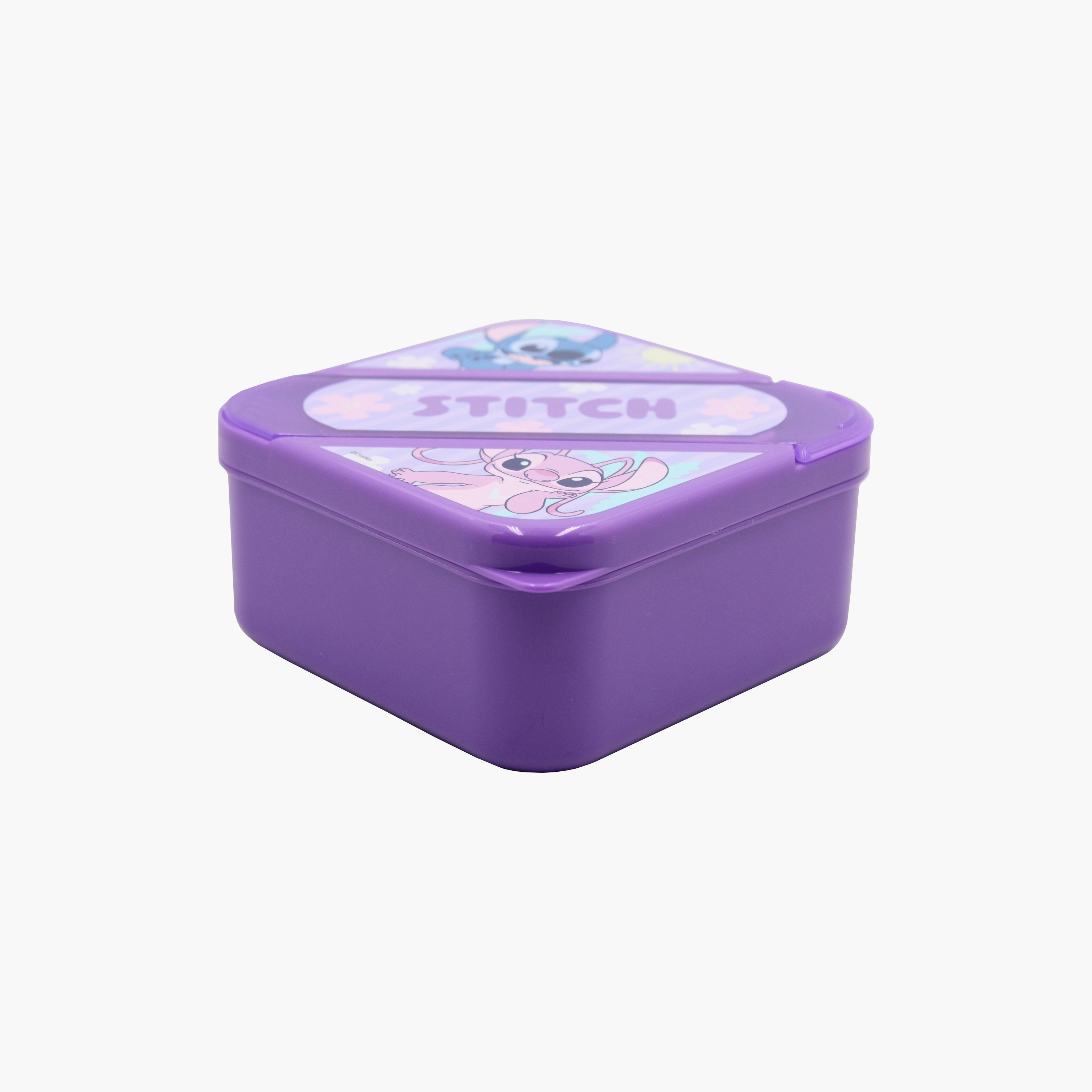 علبة غداء مطبوعة ليلو وستيتش مع ملعقة وشوكة - أرجواني.-school-lunchessentials-lunchboxes-image-3