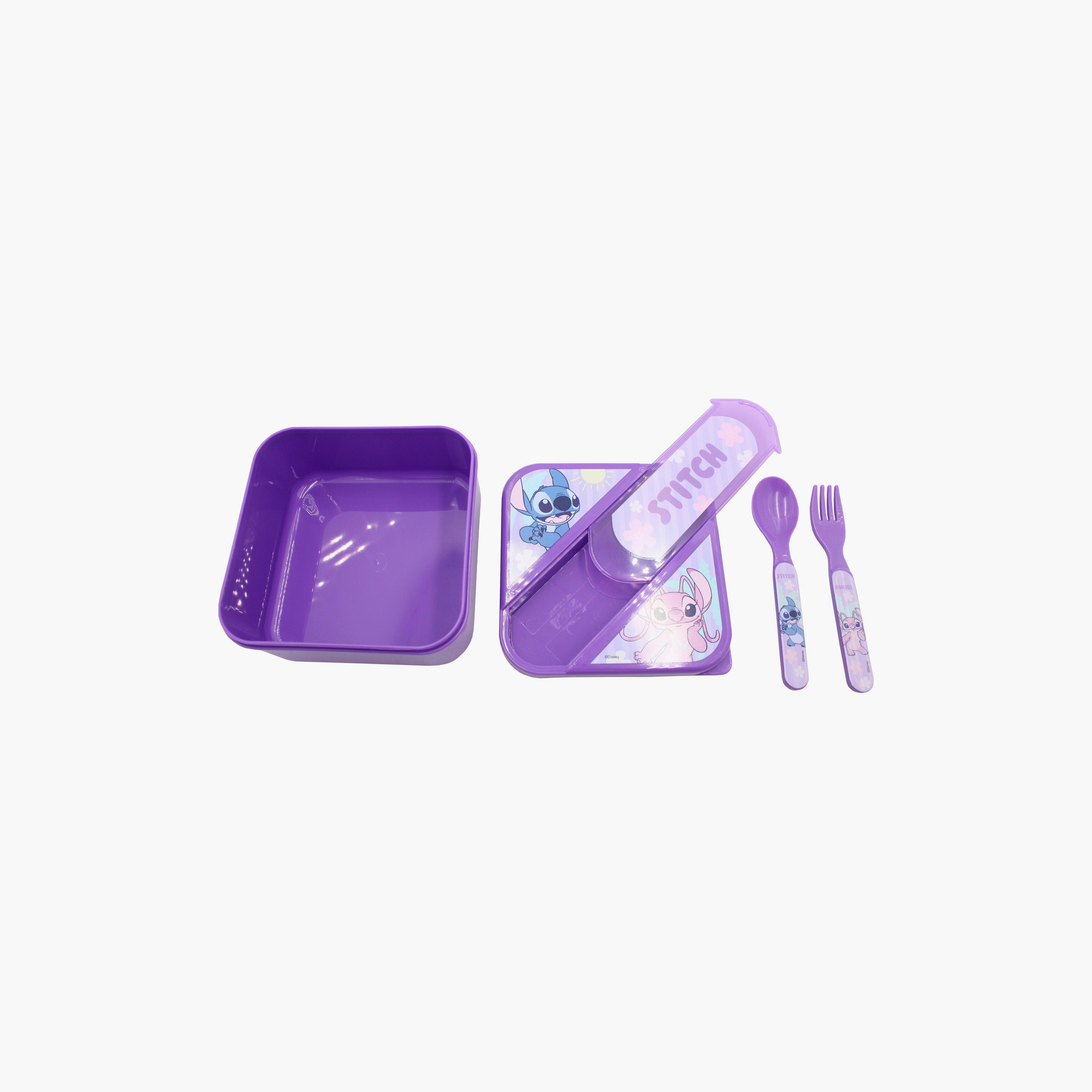 علبة غداء مطبوعة ليلو وستيتش مع ملعقة وشوكة - أرجواني.-school-lunchessentials-lunchboxes-image-5