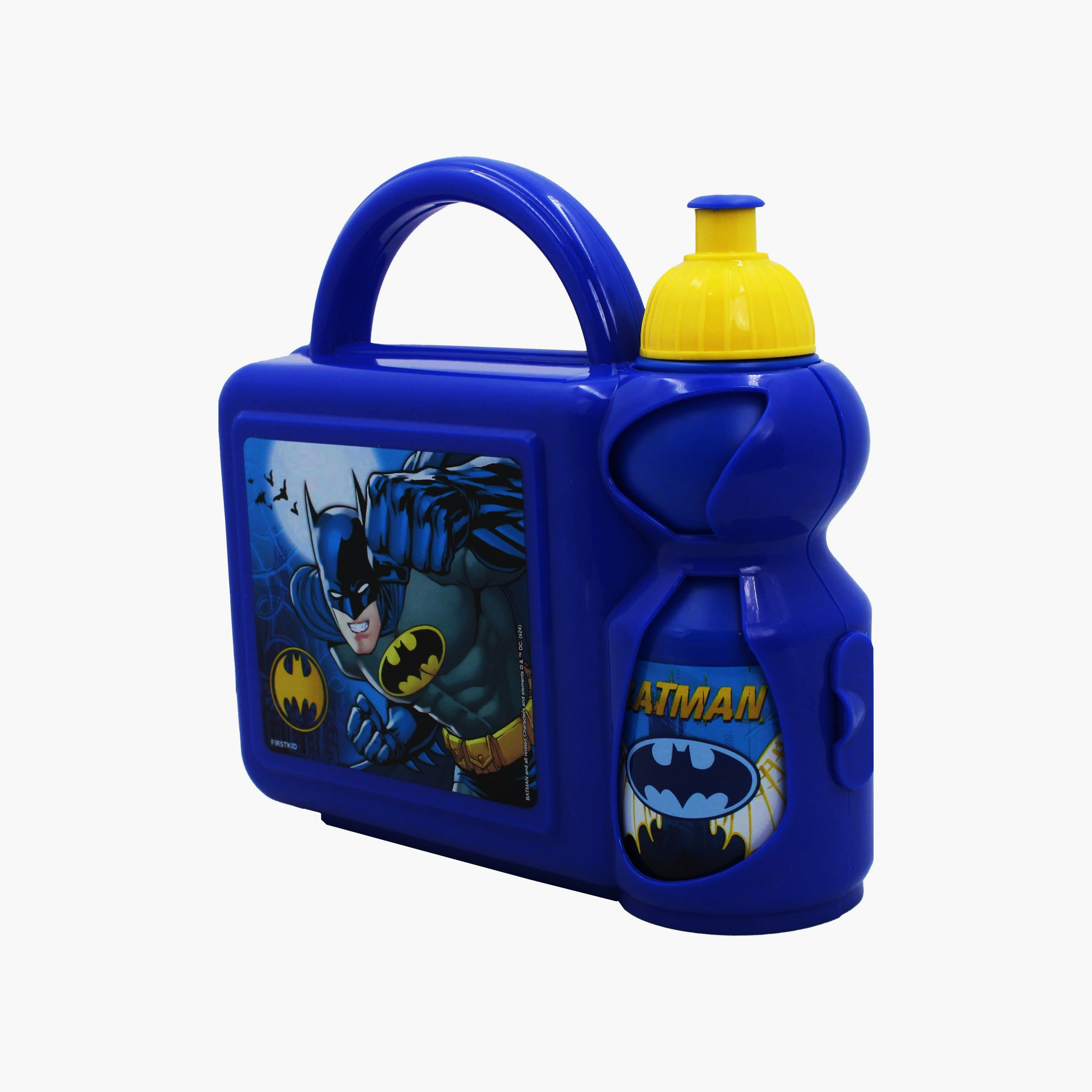 Dc Batman Printed Lunch Box with Water Bottle - Blue-school-lunchessentials-lunchboxes-image-1
