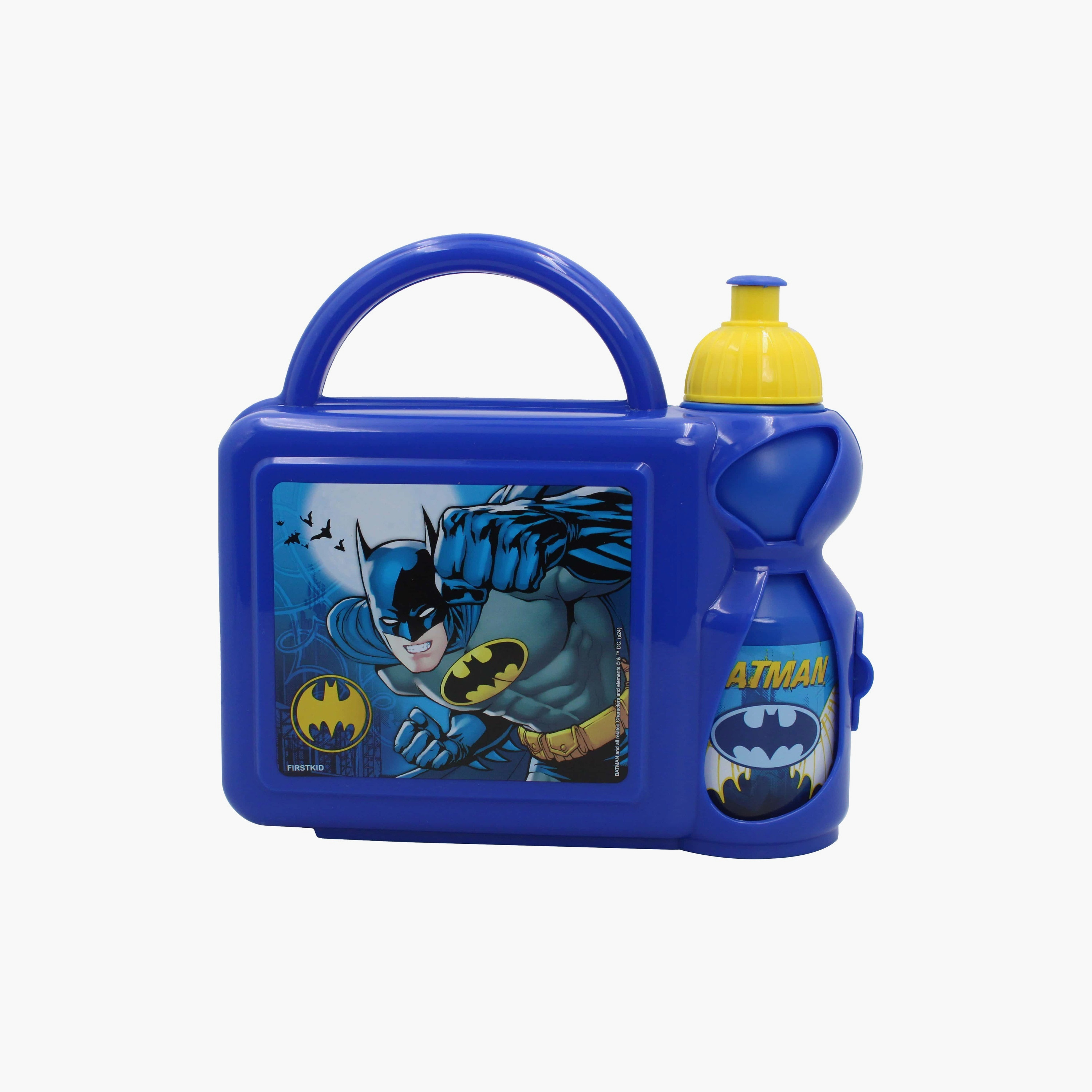Dc Batman Printed Lunch Box with Water Bottle - Blue-school-lunchessentials-lunchboxes-image-2