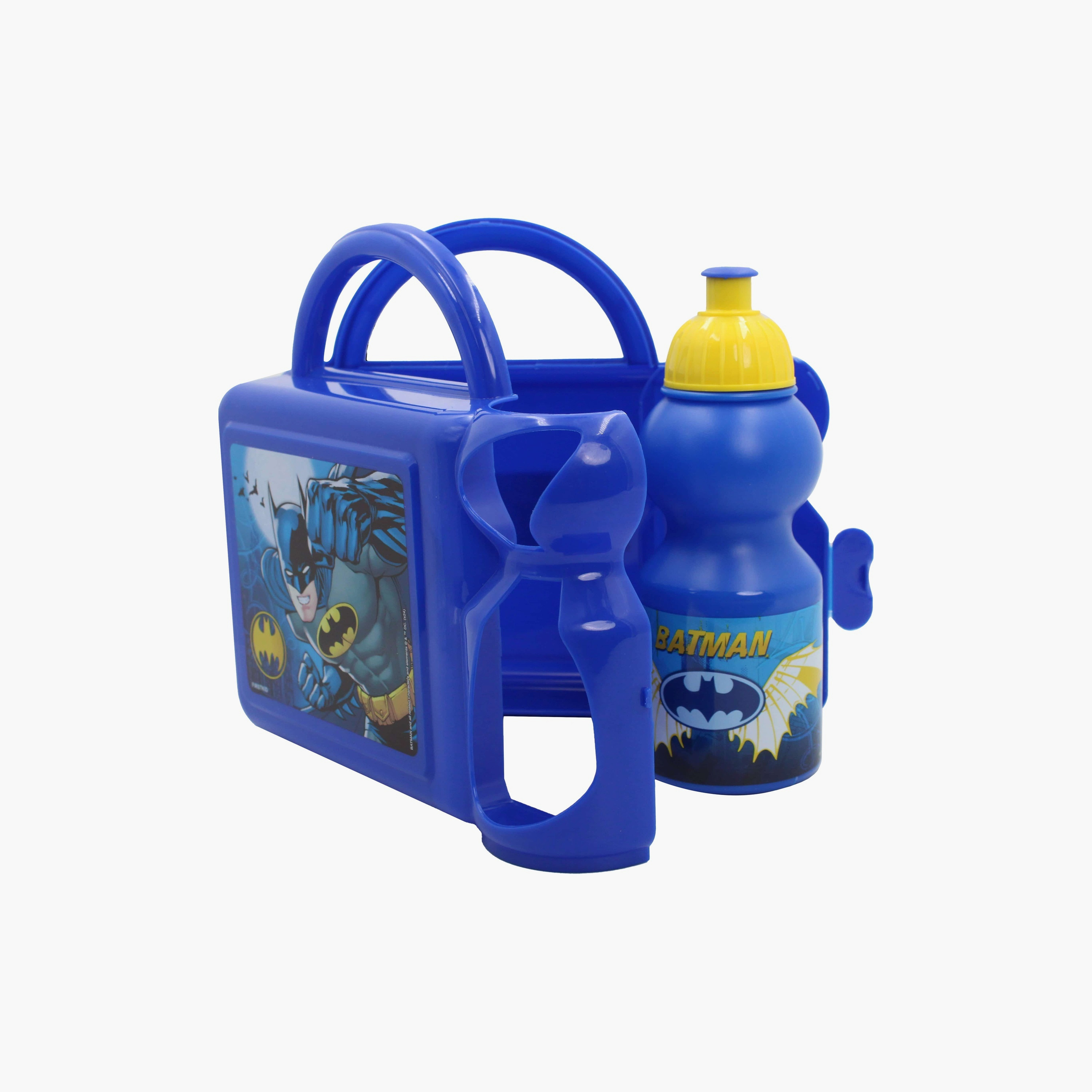 Dc Batman Printed Lunch Box with Water Bottle - Blue-school-lunchessentials-lunchboxes-image-3