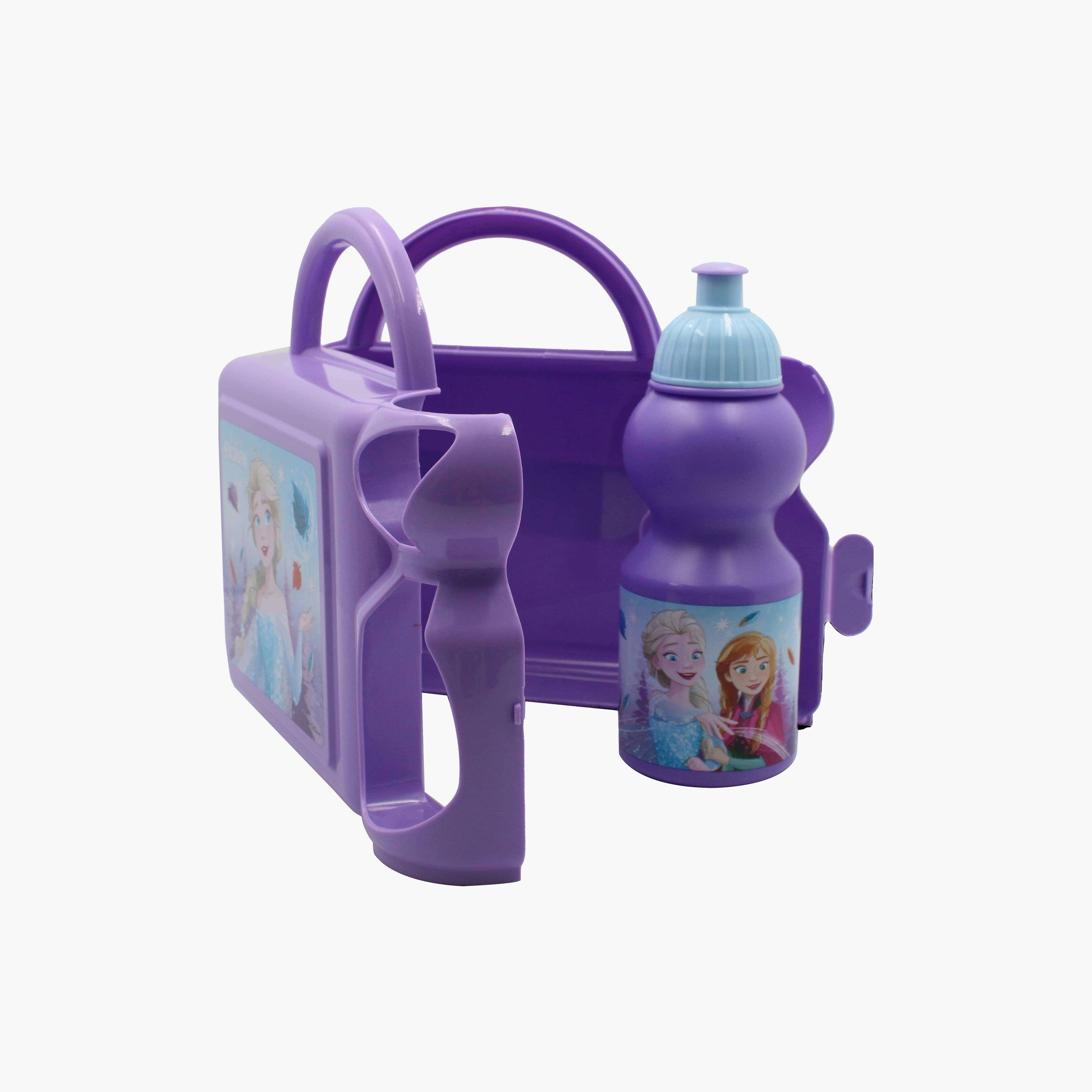 Disney Frozen Printed Lunch Box with Water Bottle - Purple-school-lunchessentials-lunchboxes-image-3