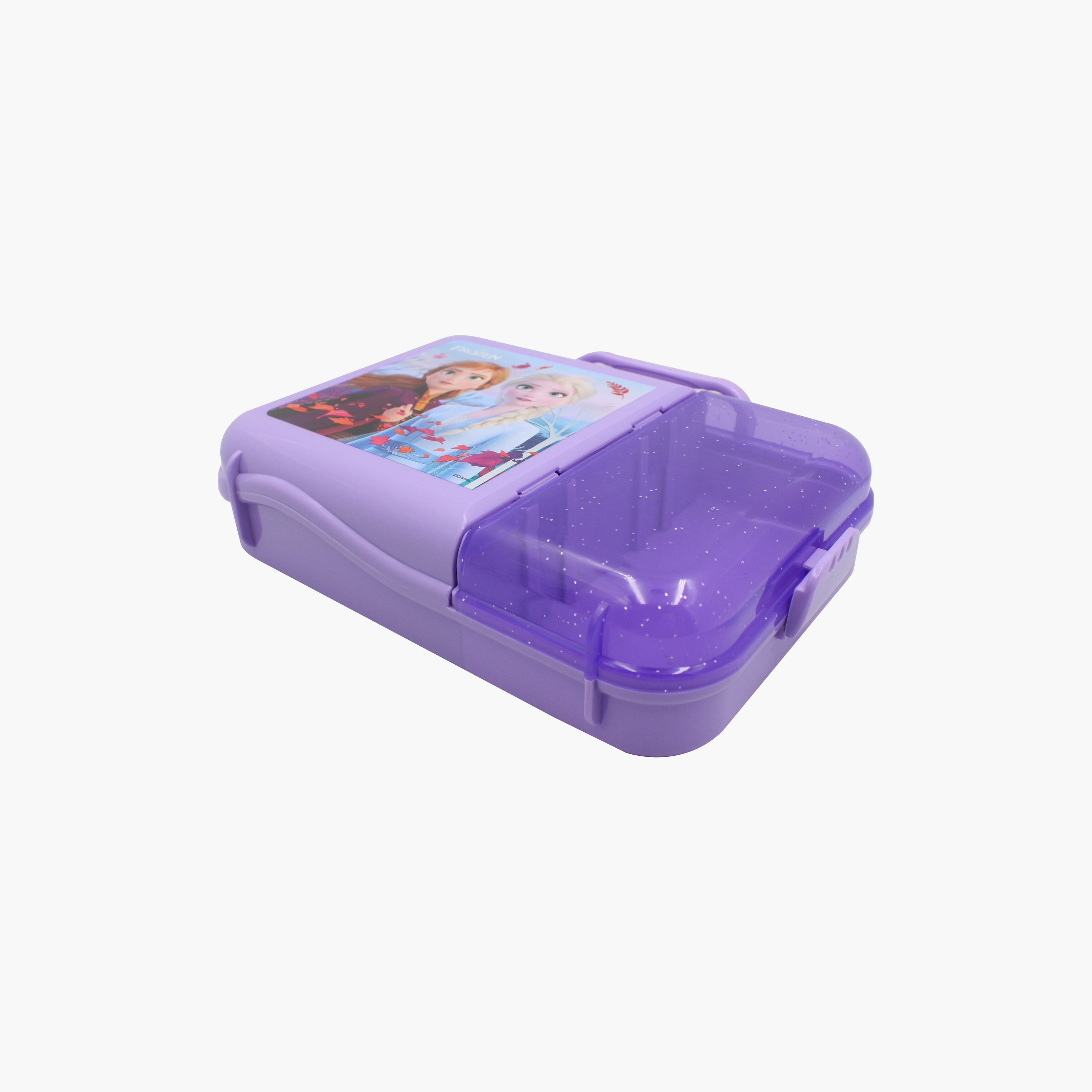 Disney Frozen Printed Lunch Box with 2-Compartment - Purple-school-lunchessentials-lunchboxes-image-1