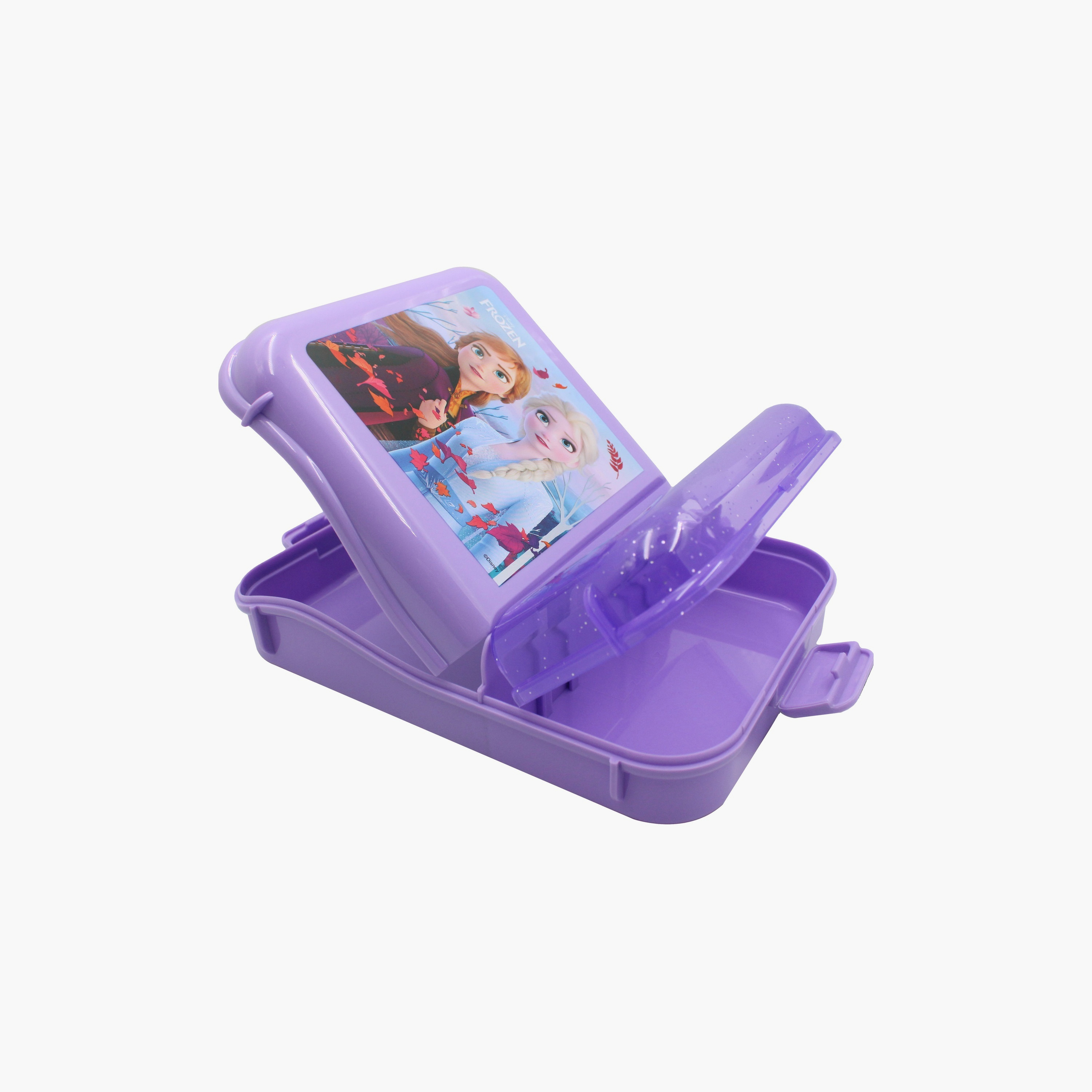 Disney Frozen Printed Lunch Box with 2-Compartment - Purple-school-lunchessentials-lunchboxes-image-3