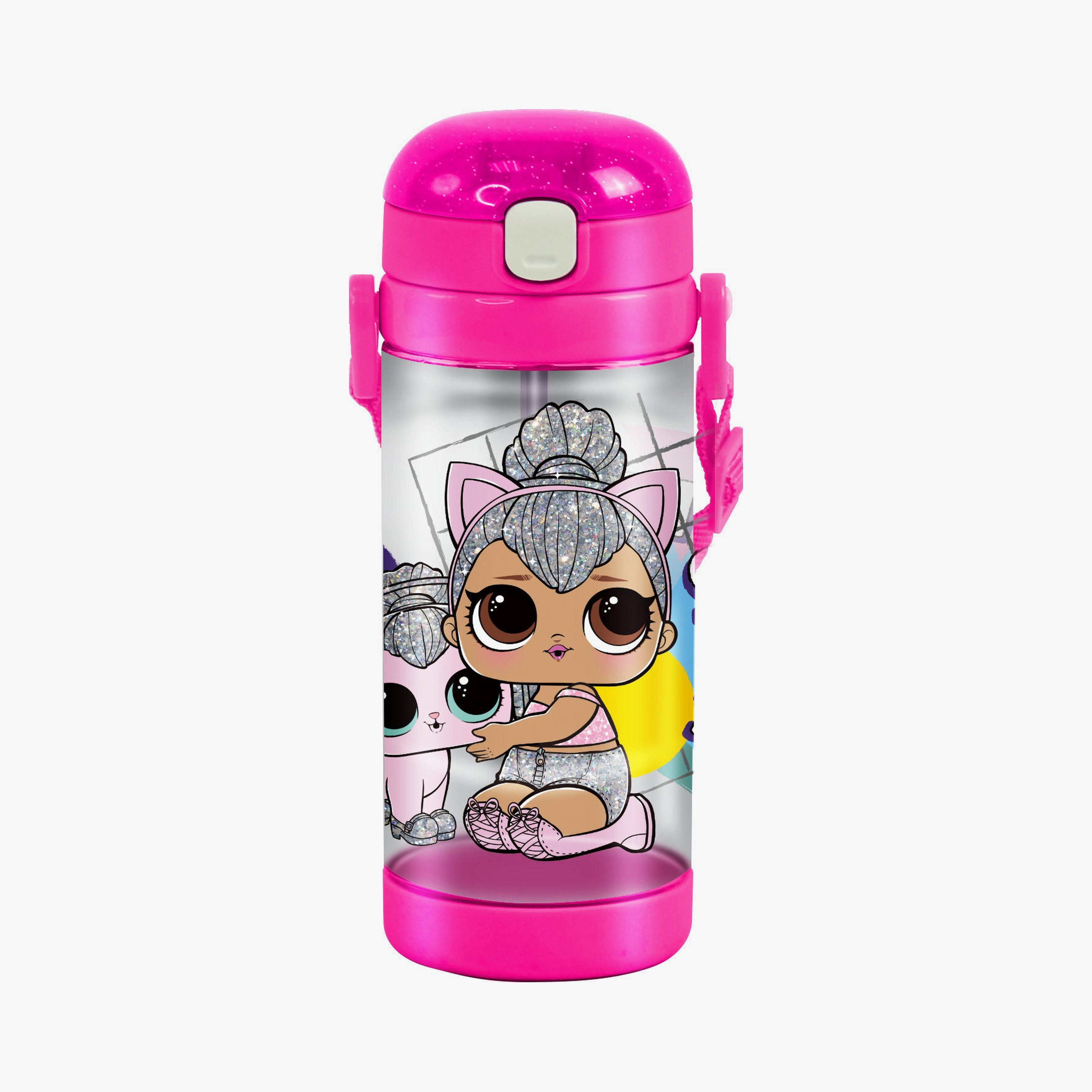 زمزمية مياه مانعة للتسرب مطبوعة لول سربرايز - وردي.-school-waterbottles-image-1