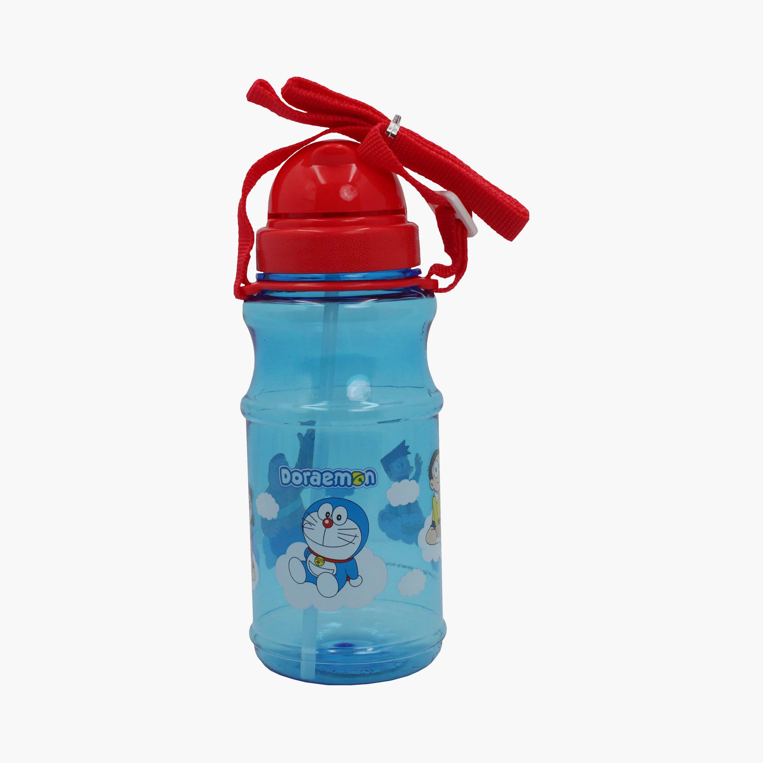 زجاجة ماء شفافة مطبوعة عليها دوريمون - أزرق-school-waterbottles-image-1