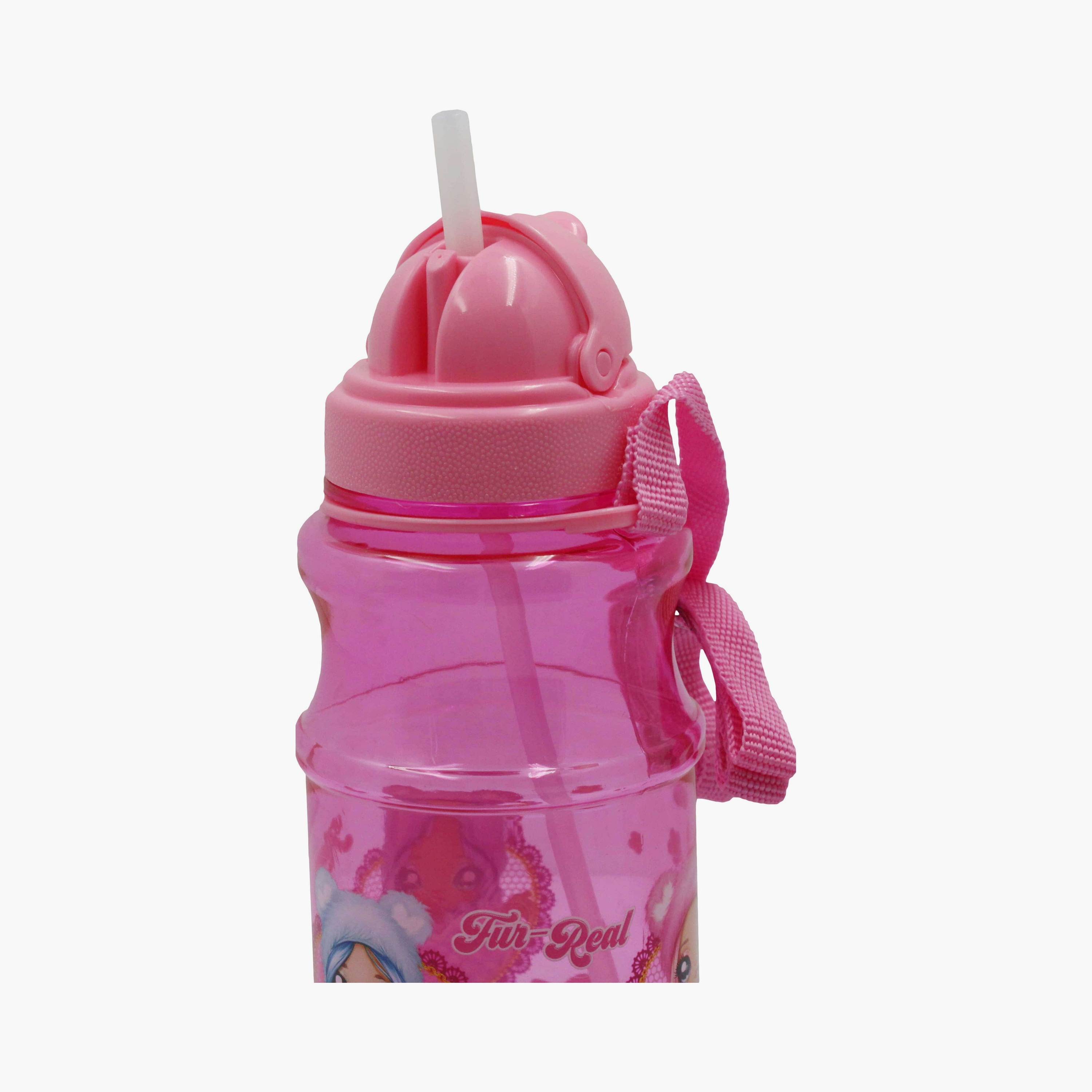 زجاجة ماء شفافة مطبوعة عليها نا! نا! نا! سربرايز - وردي-school-waterbottles-image-4