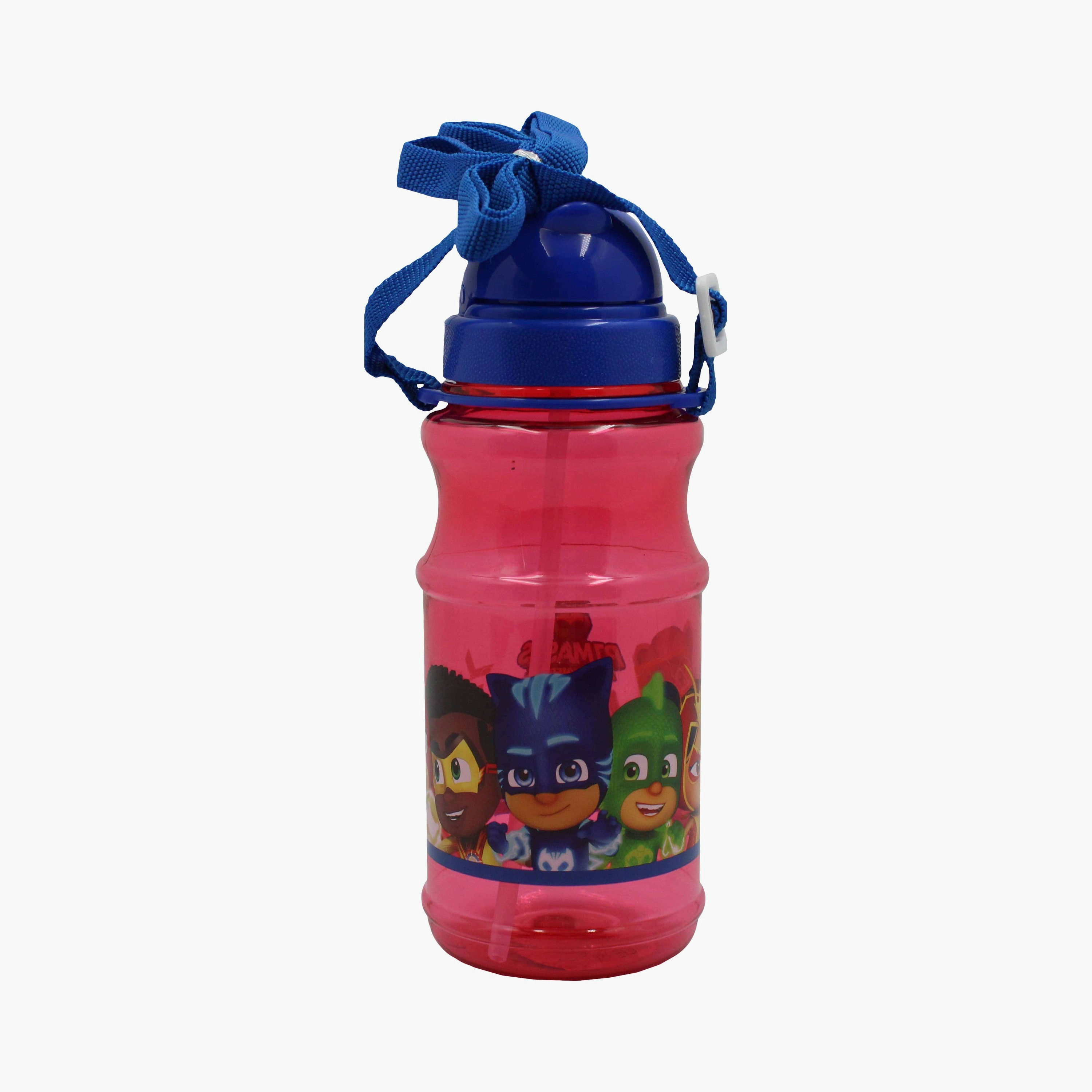 زجاجة ماء شفافة مطبوعة عليها بي جي ماسكس - وردي-school-waterbottles-image-1
