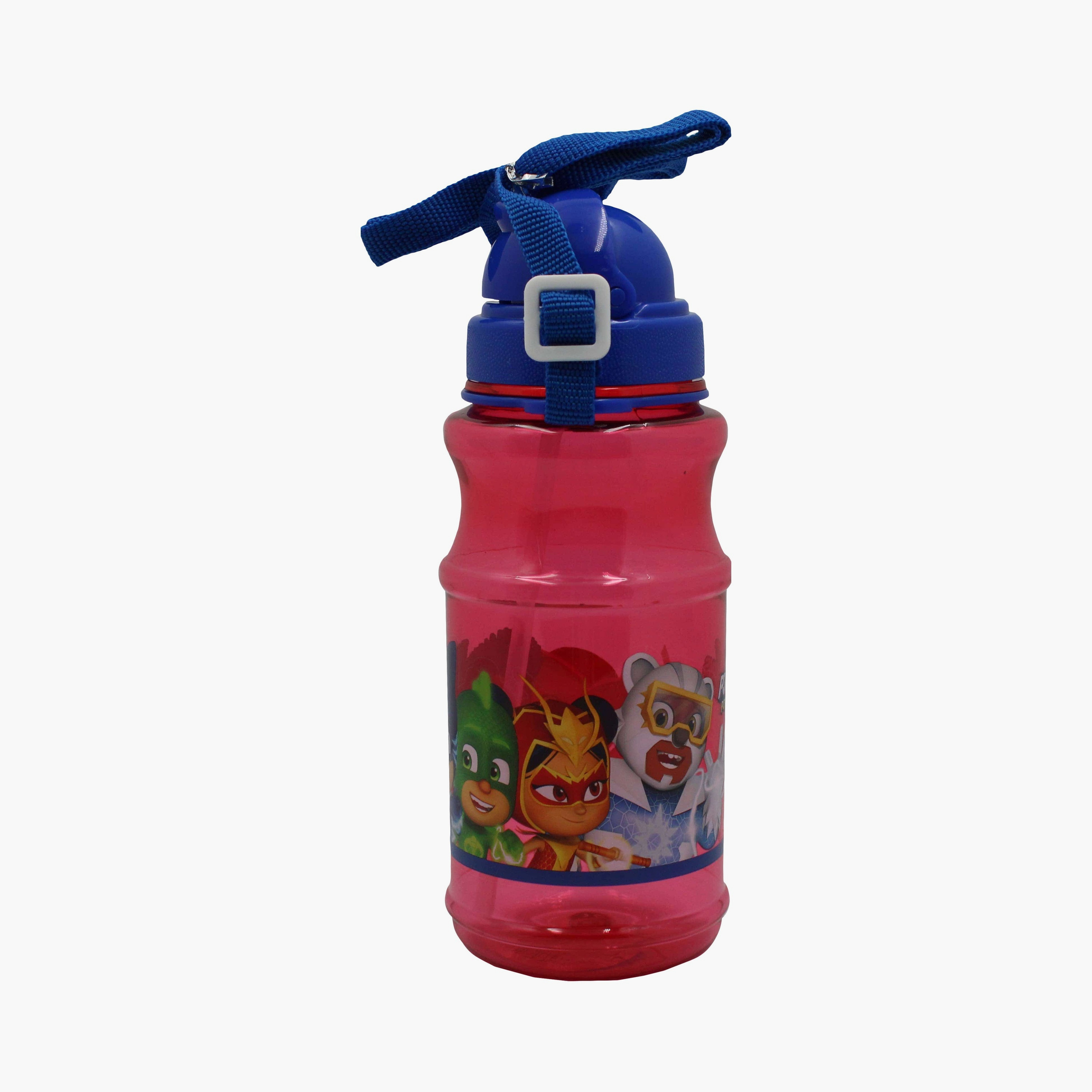 زجاجة ماء شفافة مطبوعة عليها بي جي ماسكس - وردي-school-waterbottles-image-2