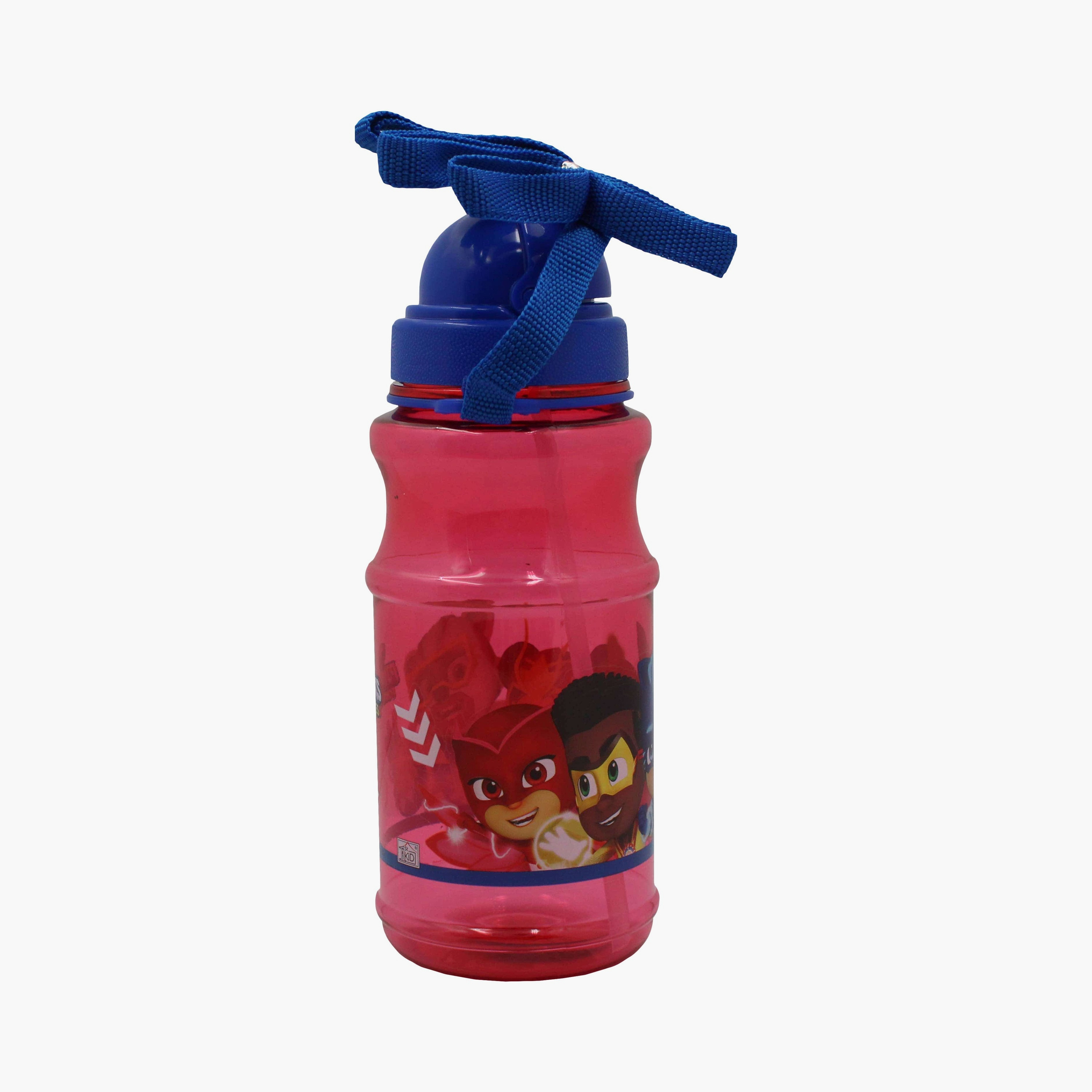 زجاجة ماء شفافة مطبوعة عليها بي جي ماسكس - وردي-school-waterbottles-image-4