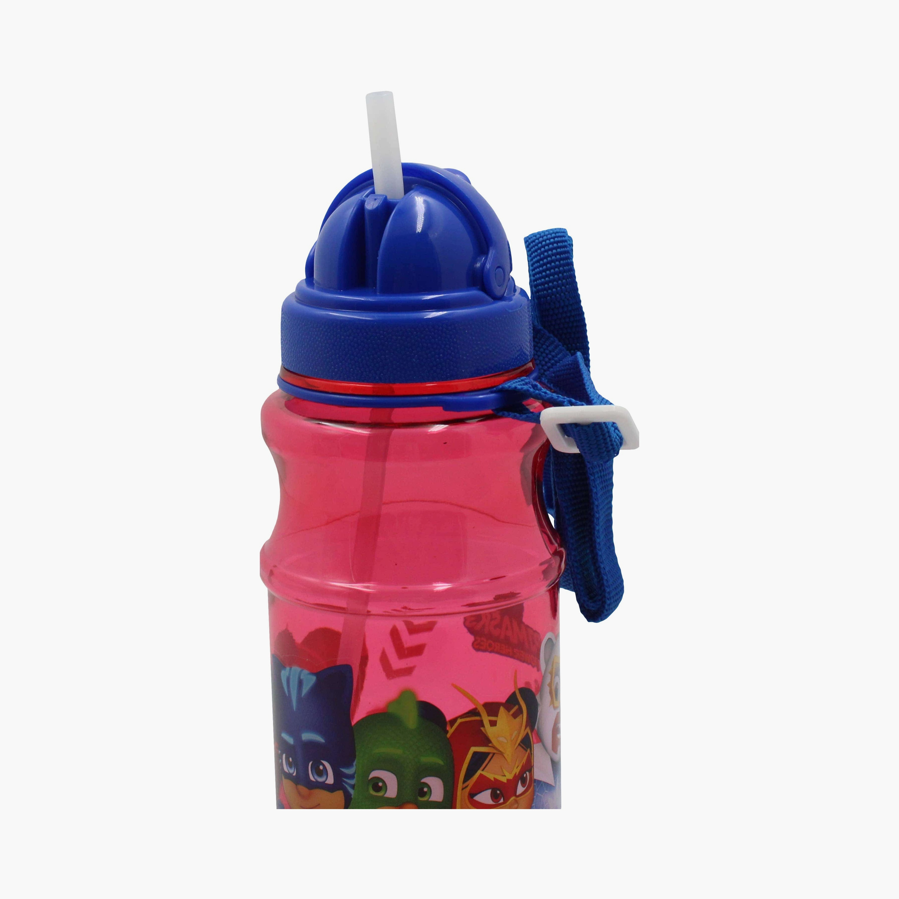 زجاجة ماء شفافة مطبوعة عليها بي جي ماسكس - وردي-school-waterbottles-image-5
