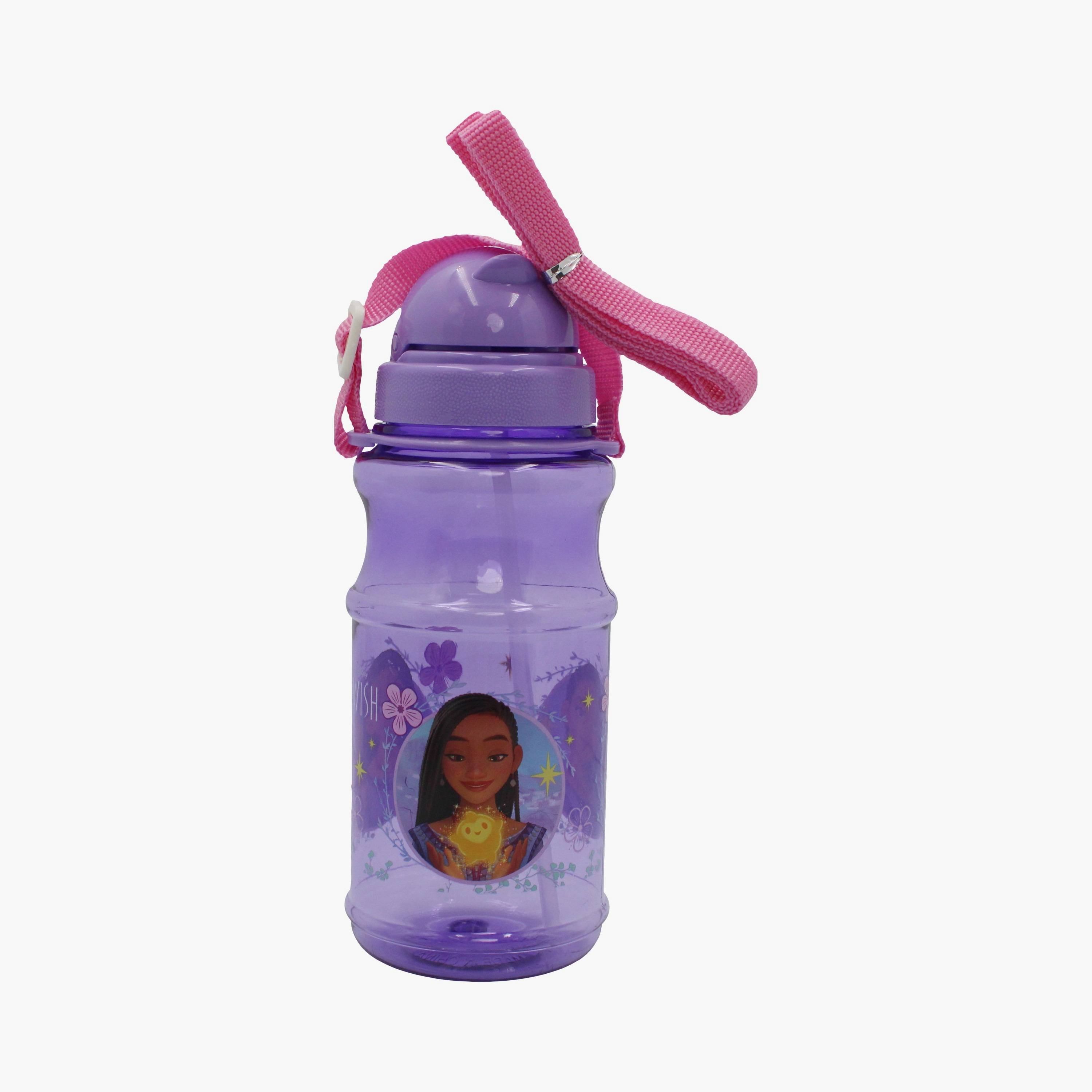 زجاجة ماء شفافة مطبوعة عليها ويش - بنفسجي-school-waterbottles-image-1