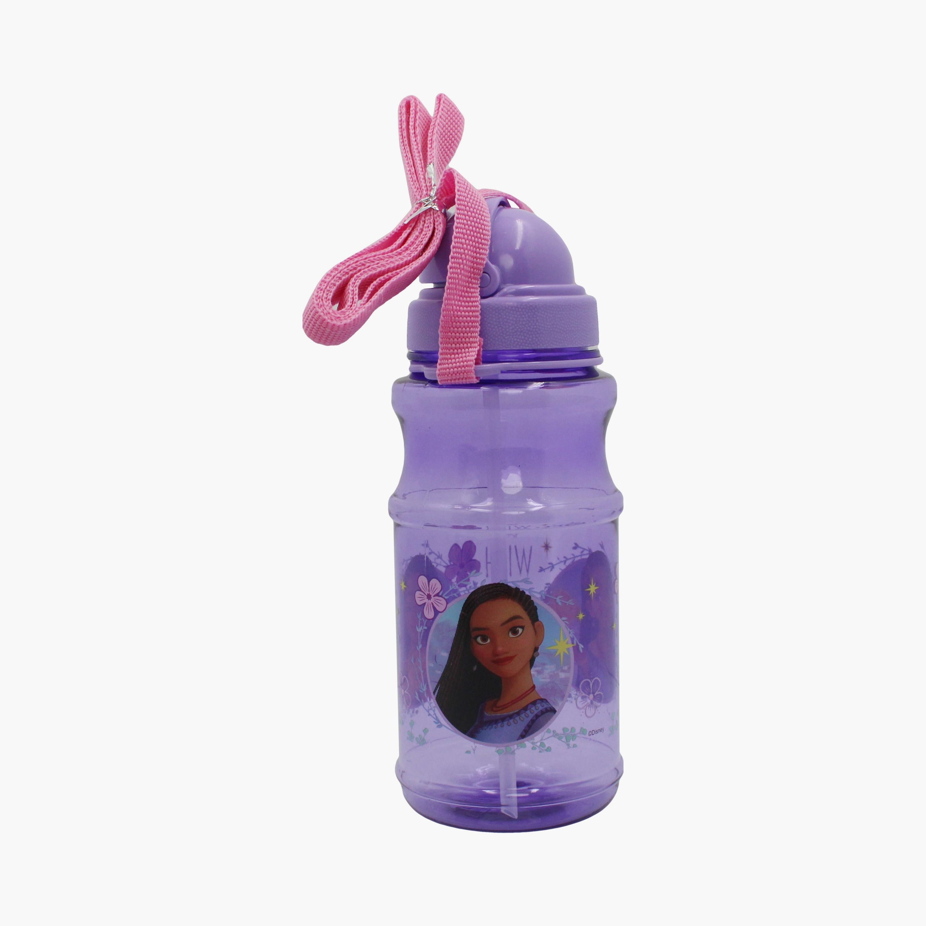 زجاجة ماء شفافة مطبوعة عليها ويش - بنفسجي-school-waterbottles-image-2
